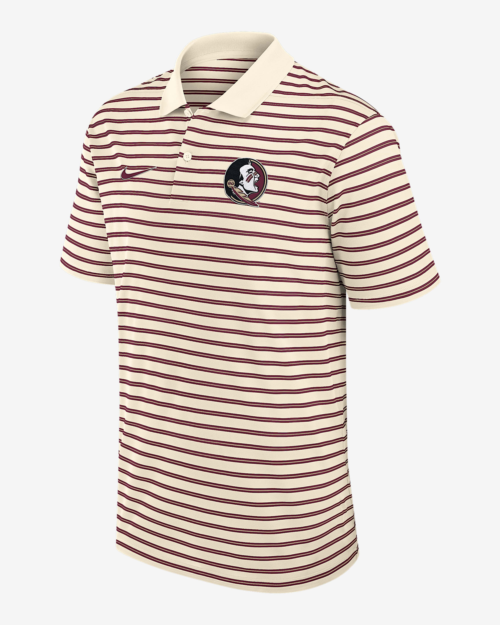 Florida State Striped Men's Nike Dri-FIT College Polo - Tan/Beige