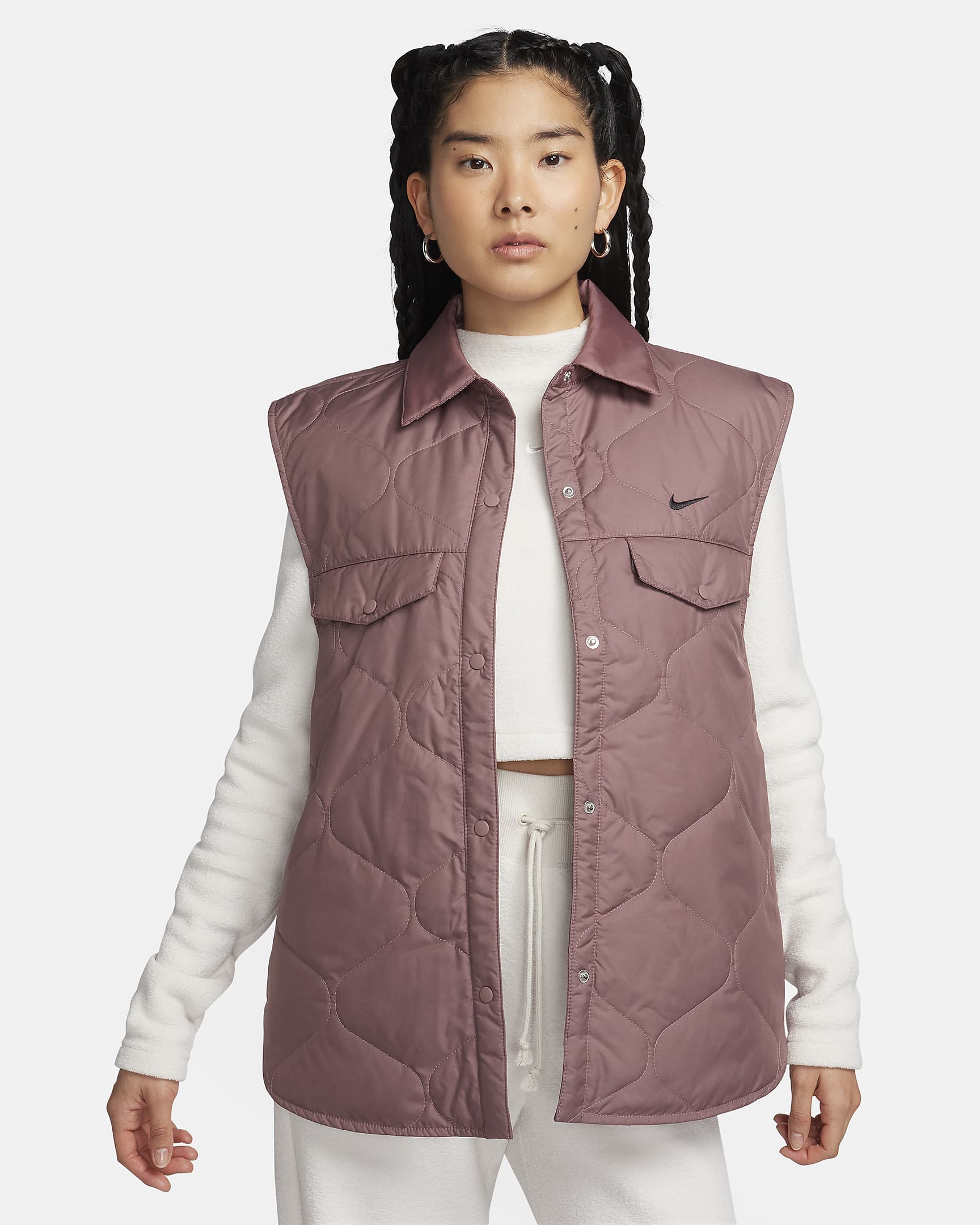 Nike Sportswear Essential Women's Gilet - Smokey Mauve/Black