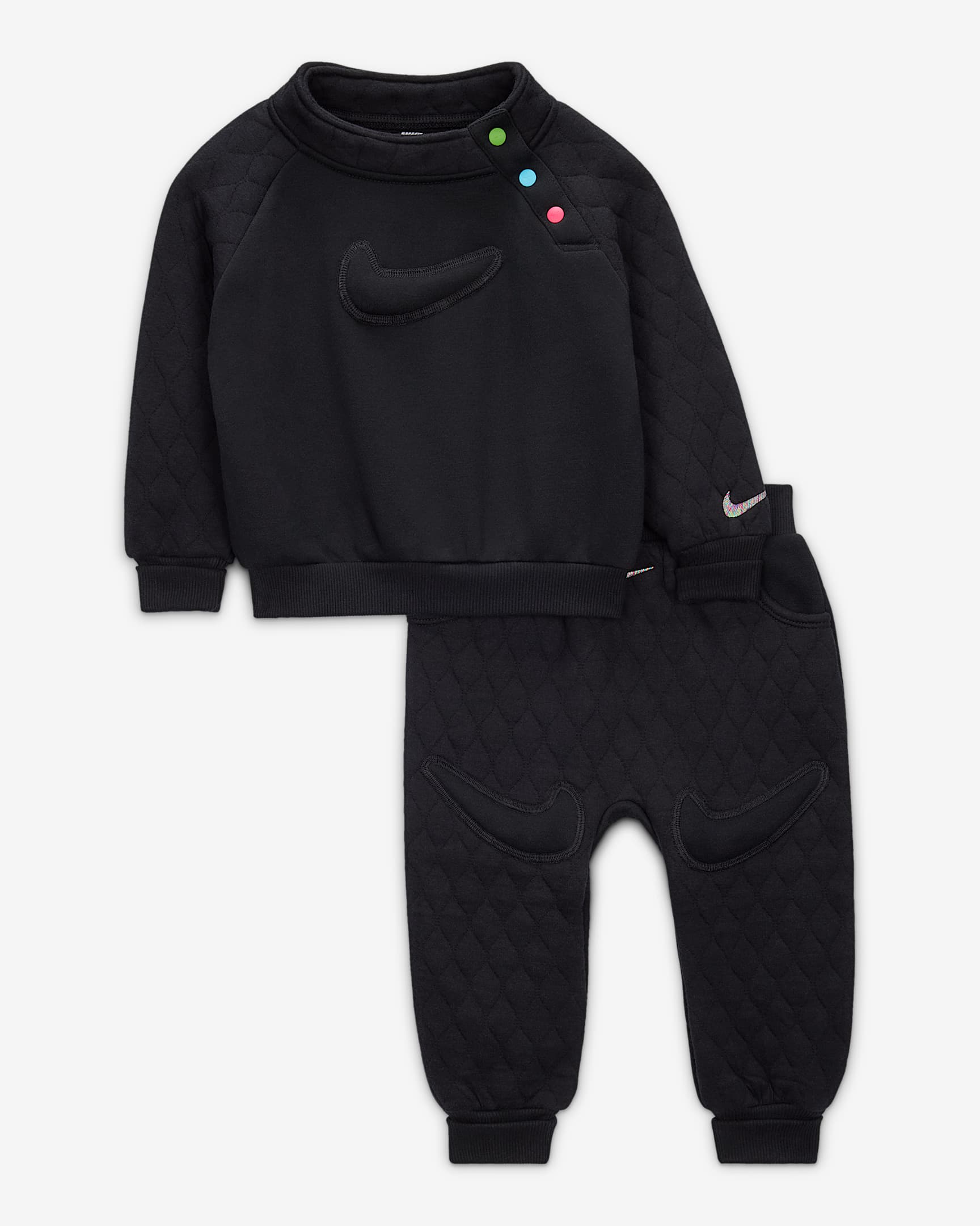 Nike Ready, Set! Conjunto de 2 piezas de joggers para bebé (de 12 a 24 meses) - Negro