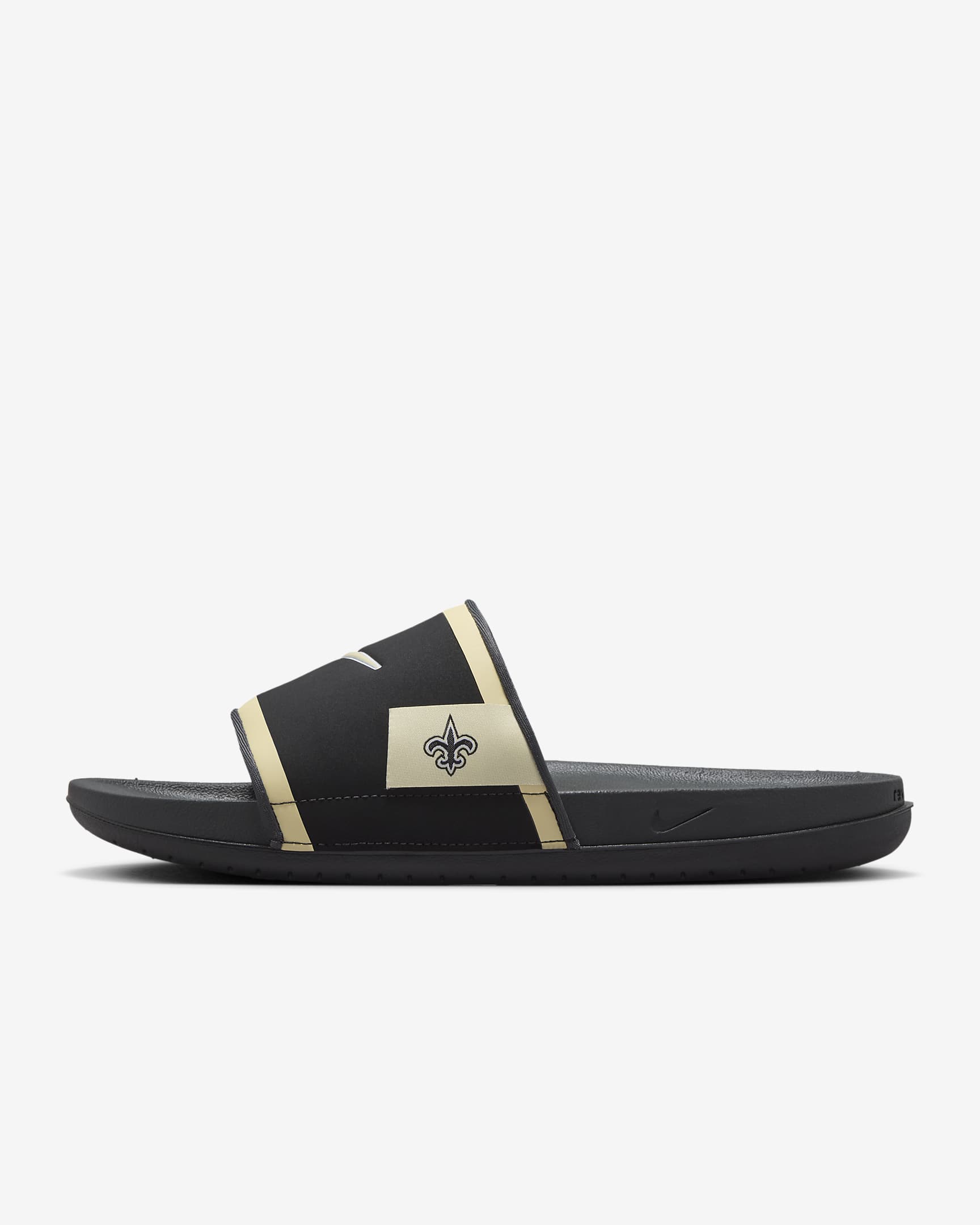 Nike Offcourt (New Orleans Saints) Offcourt Slides - Black/Dark Smoke Grey/Team Gold