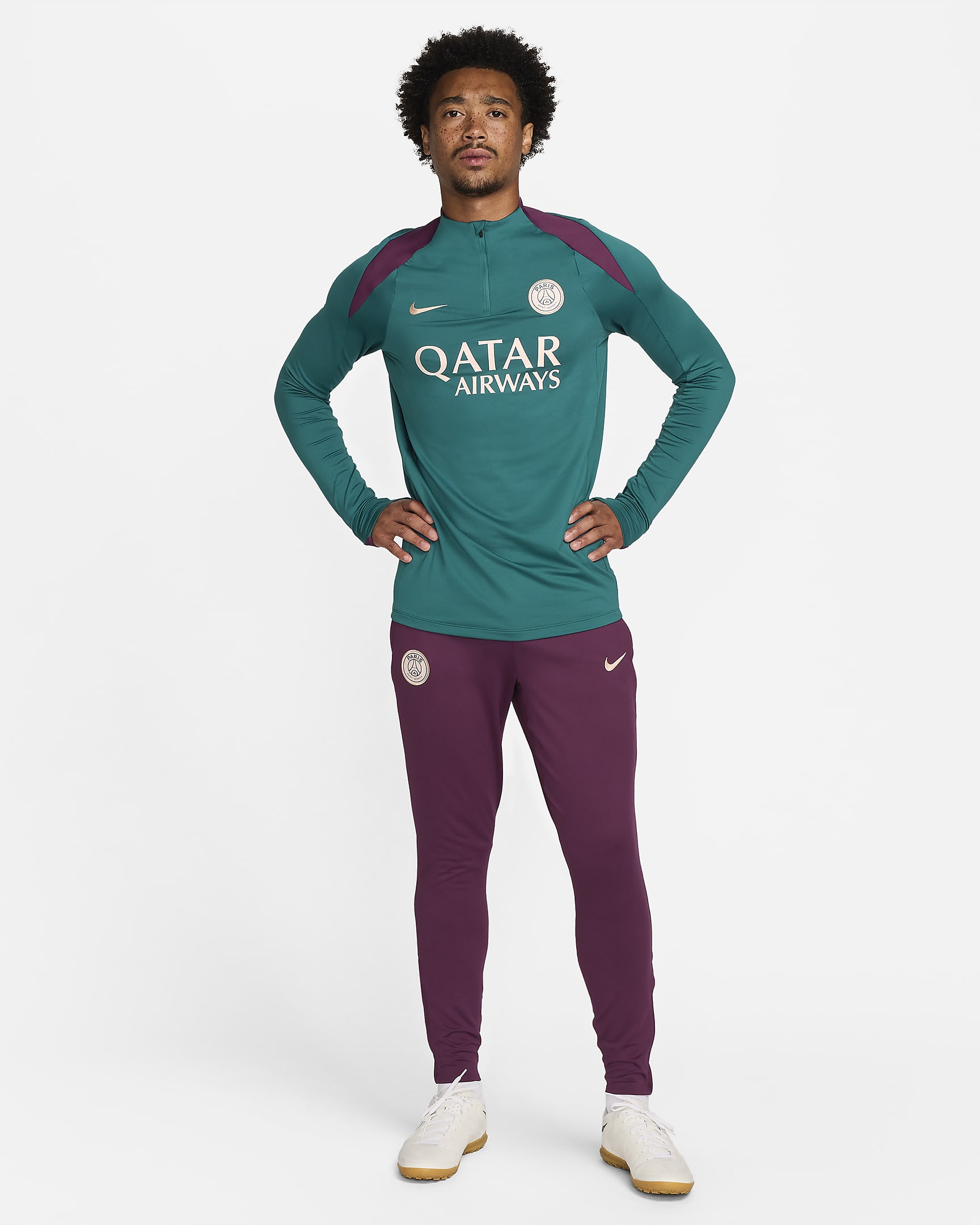 Paris Saint-Germain Strike Men's Nike Dri-FIT Football Drill Top - Geode Teal/Geode Teal/Bordeaux/Guava Ice