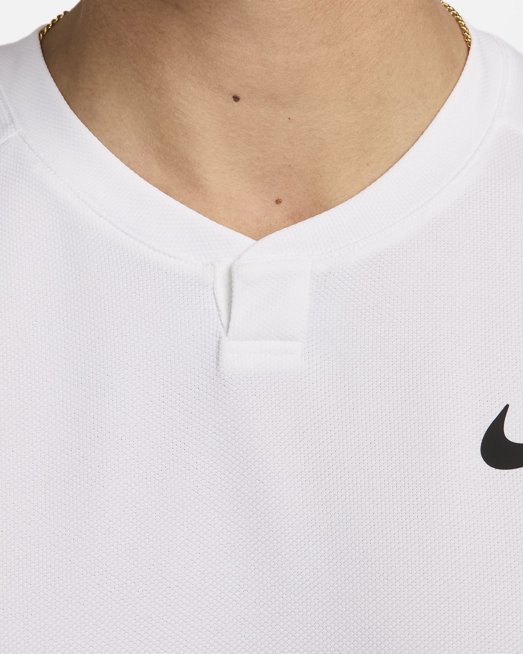 NikeCourt Slam Dri-FIT Erkek Tenis Üstü - Beyaz/Siyah