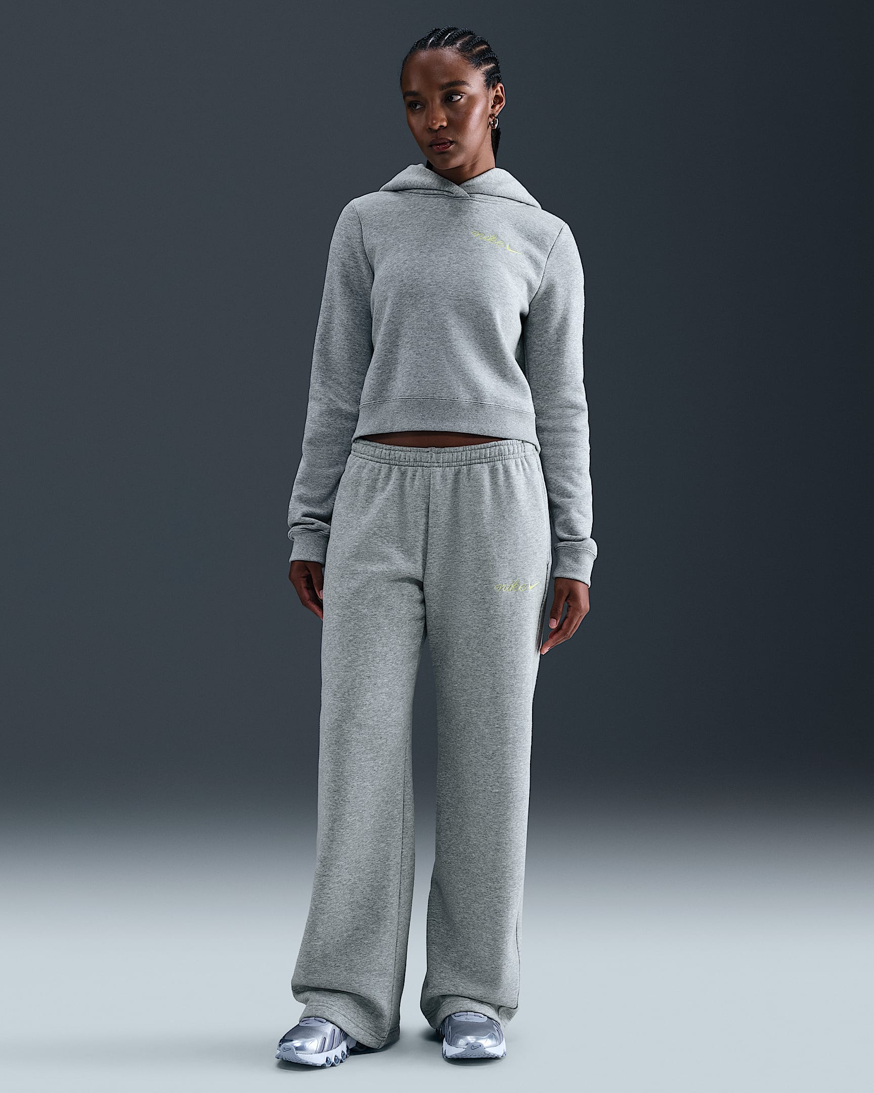 Nike Sportswear Phoenix Fleece Women's Straight-Leg Sweatpants - Dark Grey Heather/Heather