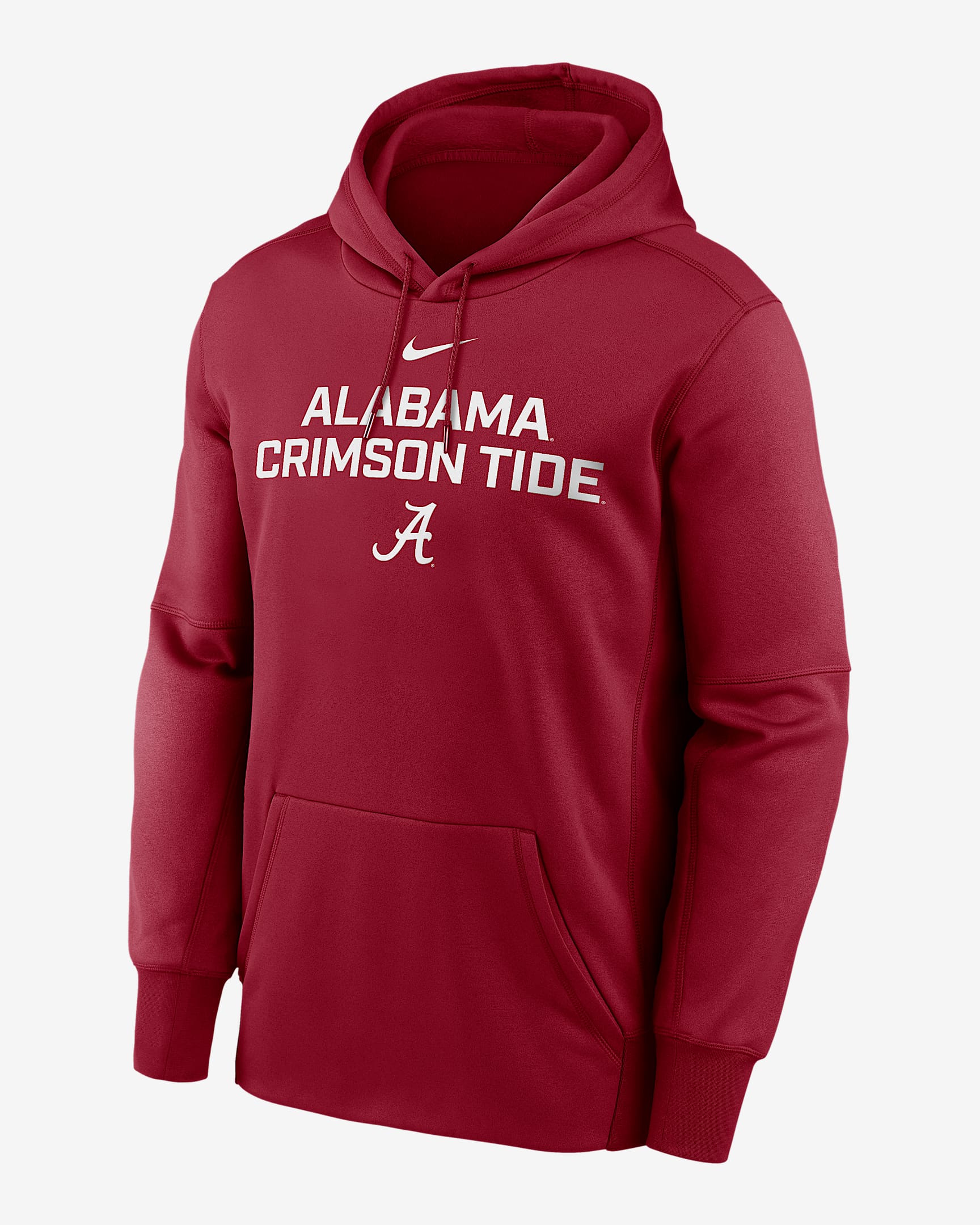 Alabama Team Stacked Men’s Nike Therma College Pullover Hoodie - Crimson