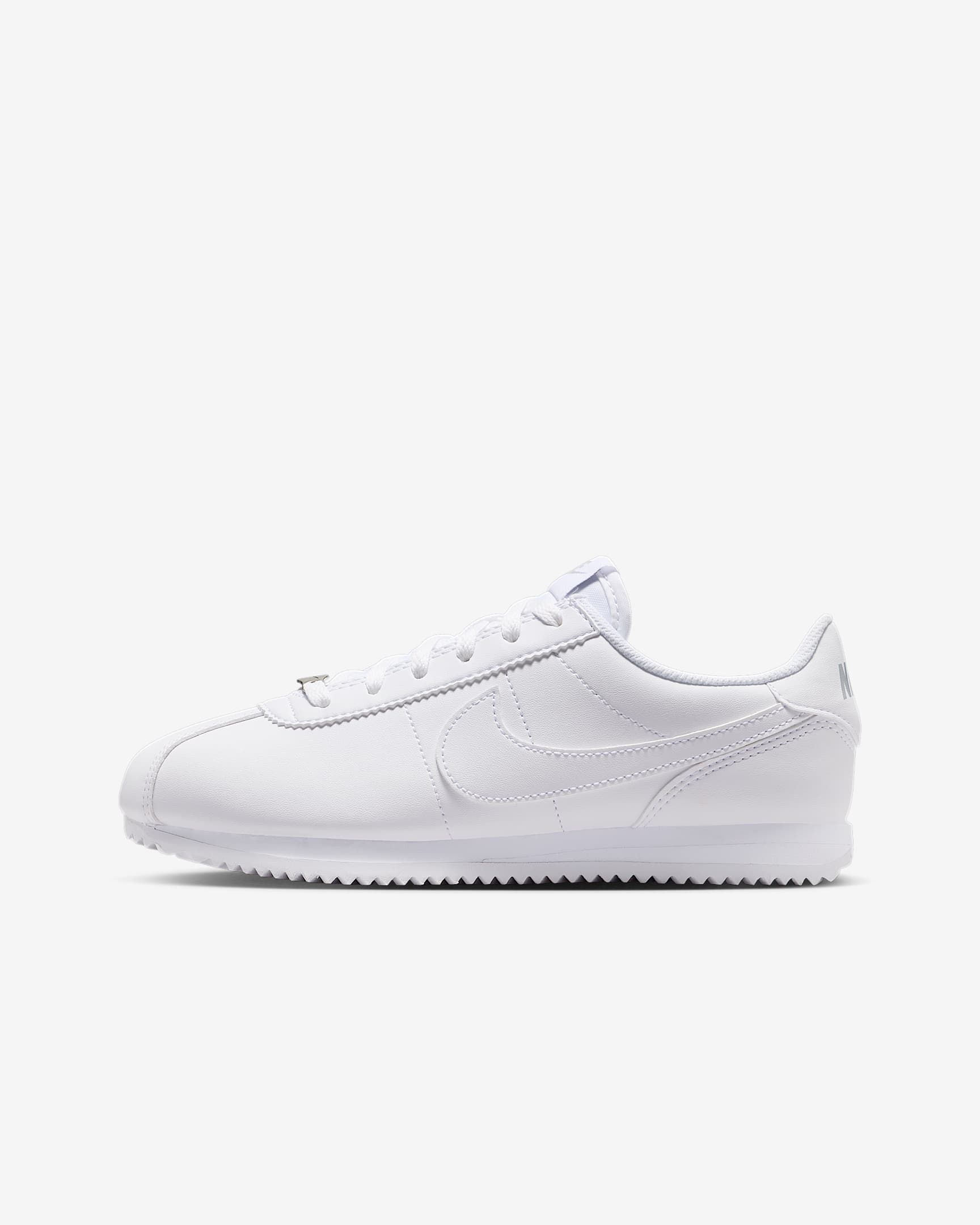 Tenis para niños grandes Nike Cortez - Blanco/Gris lobo/Blanco