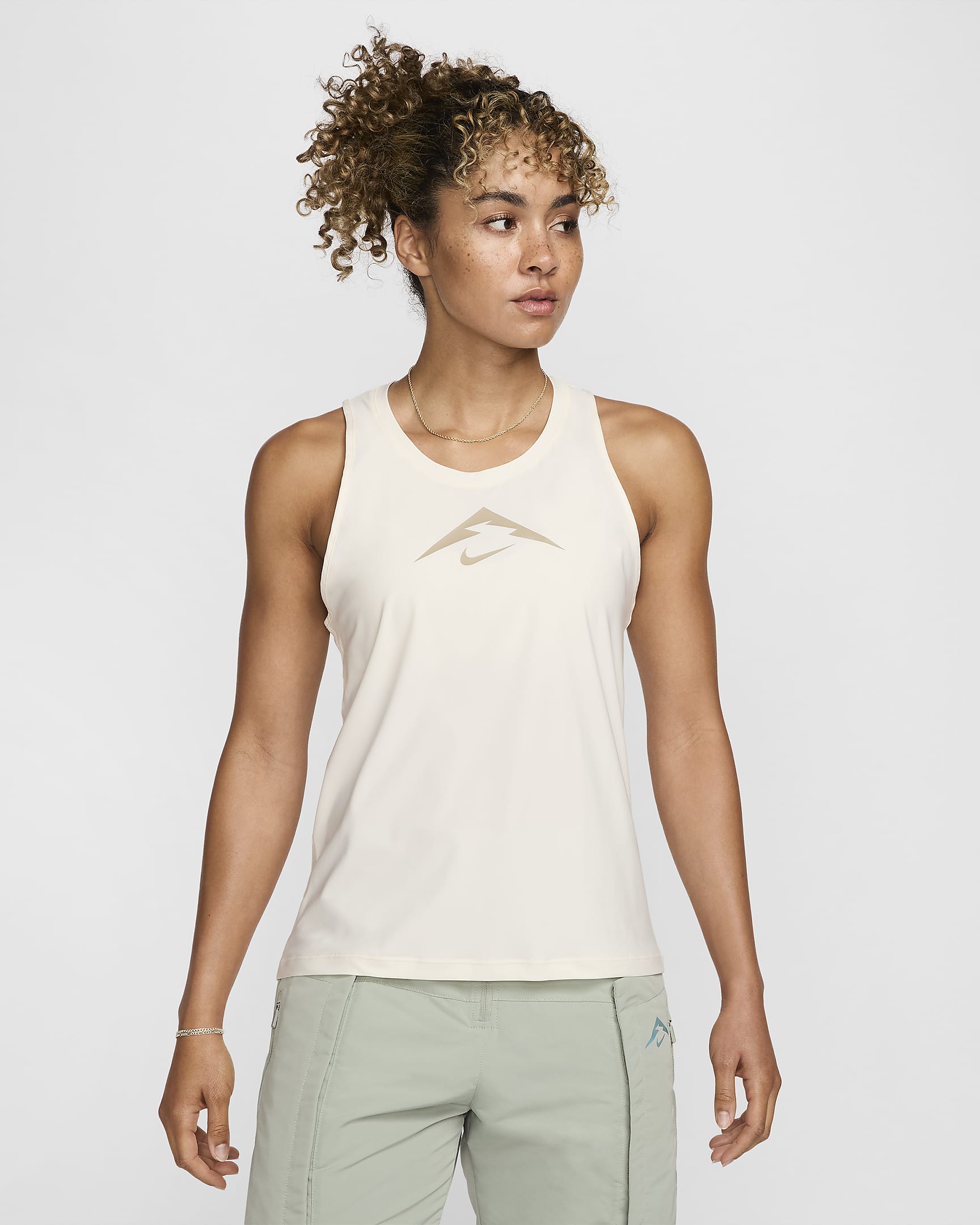 Nike Trail Women's Dri-FIT Graphic Running Tank Top - Pale Ivory/Khaki