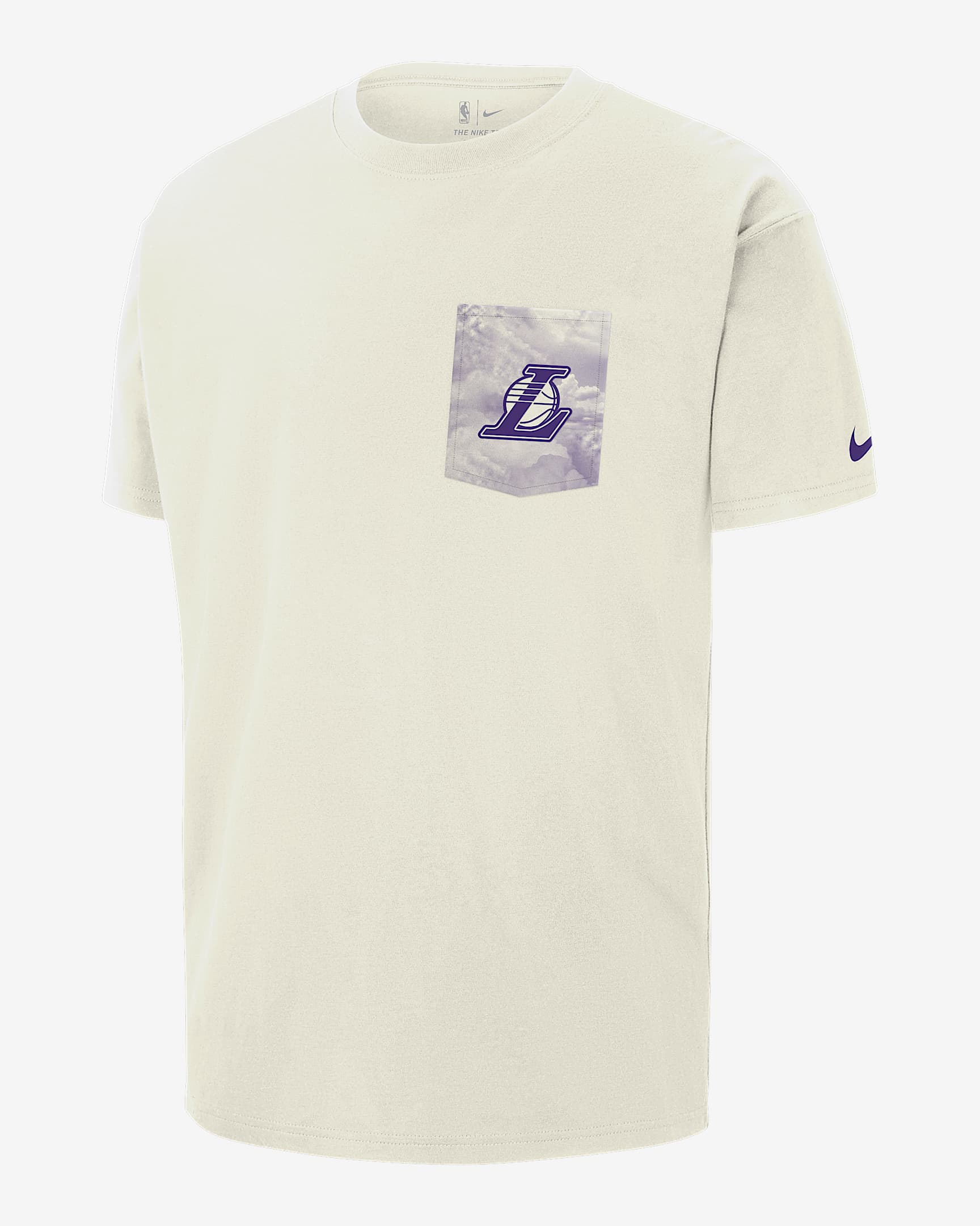 T-shirt męski Nike NBA Max90 Los Angeles Lakers Courtside - Sail