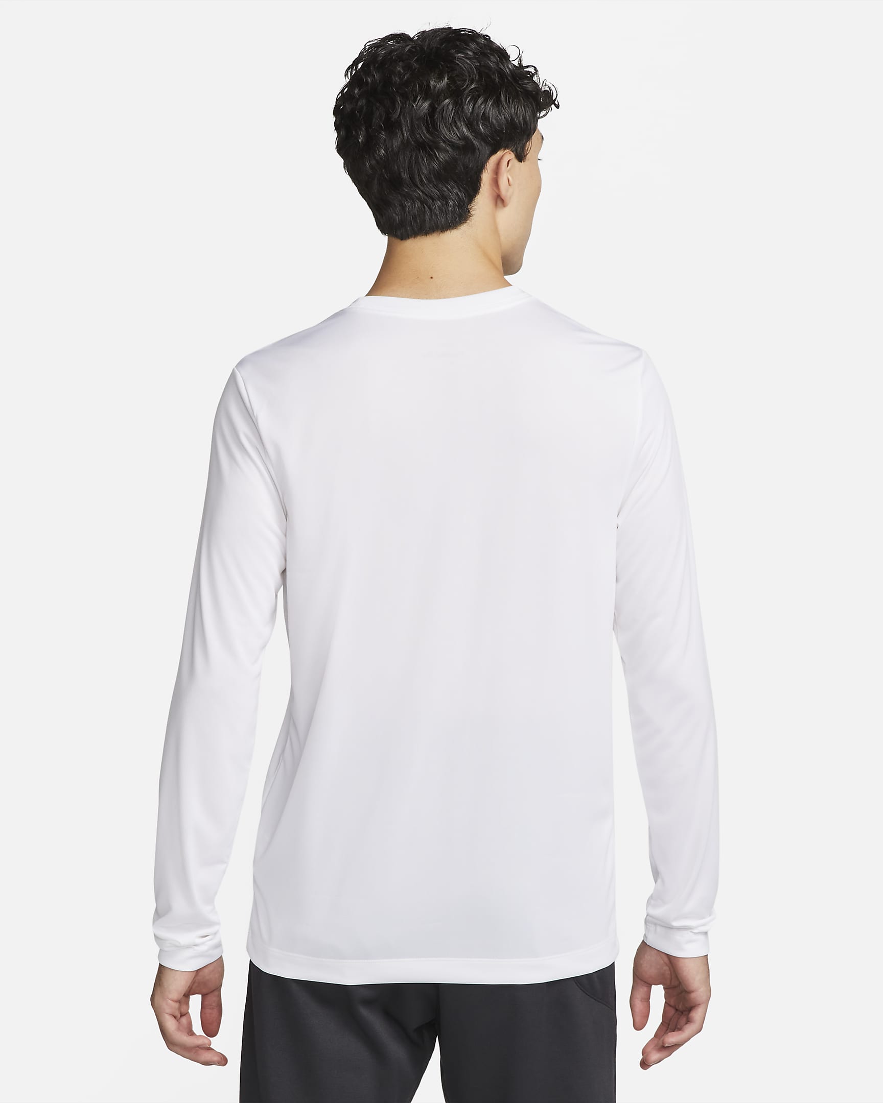 Nike Dri-FIT Legend Men's Long-Sleeve Fitness Top - White/Black