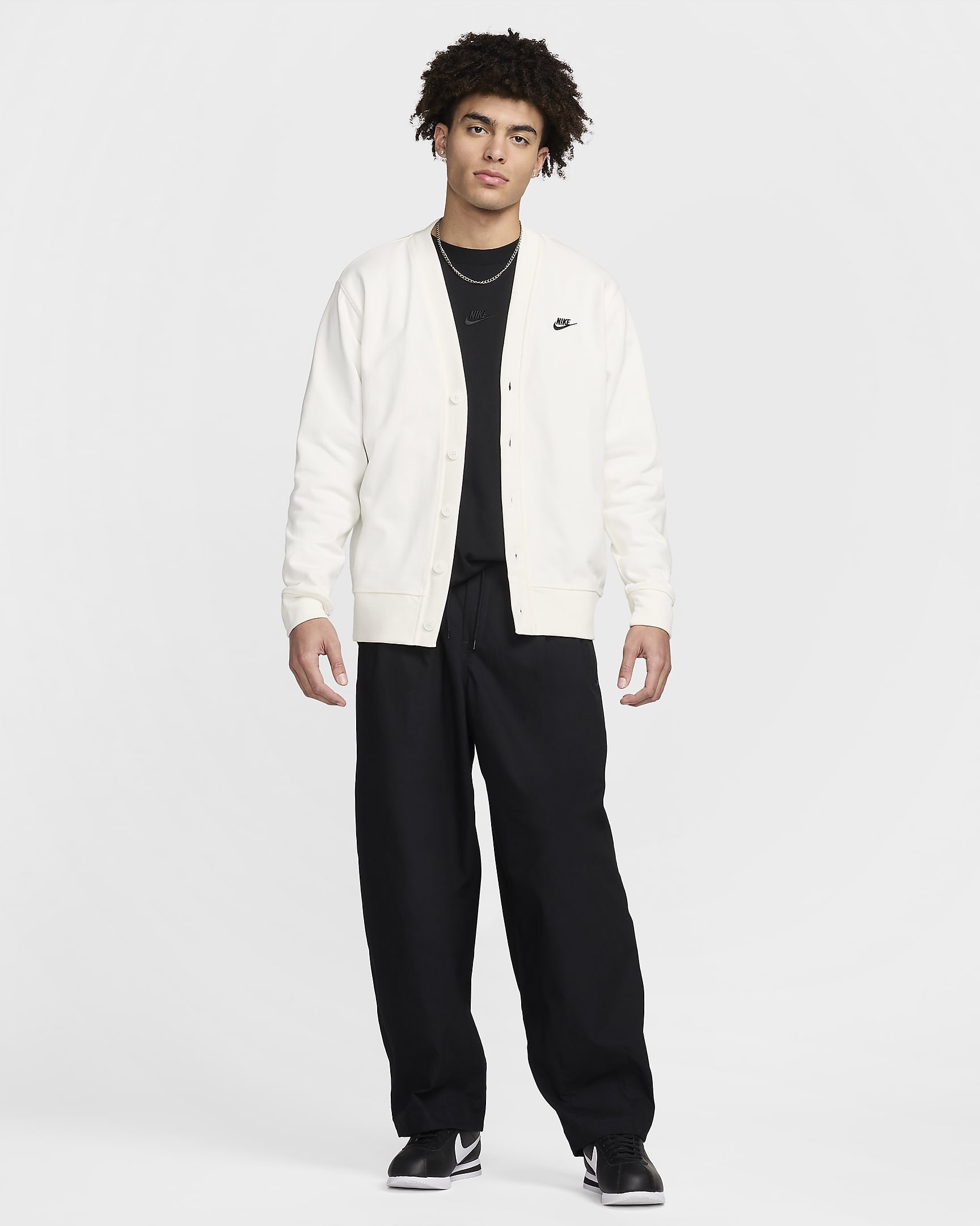 Nike Club Men's Knit Fairway Cardigan - Sail/Black