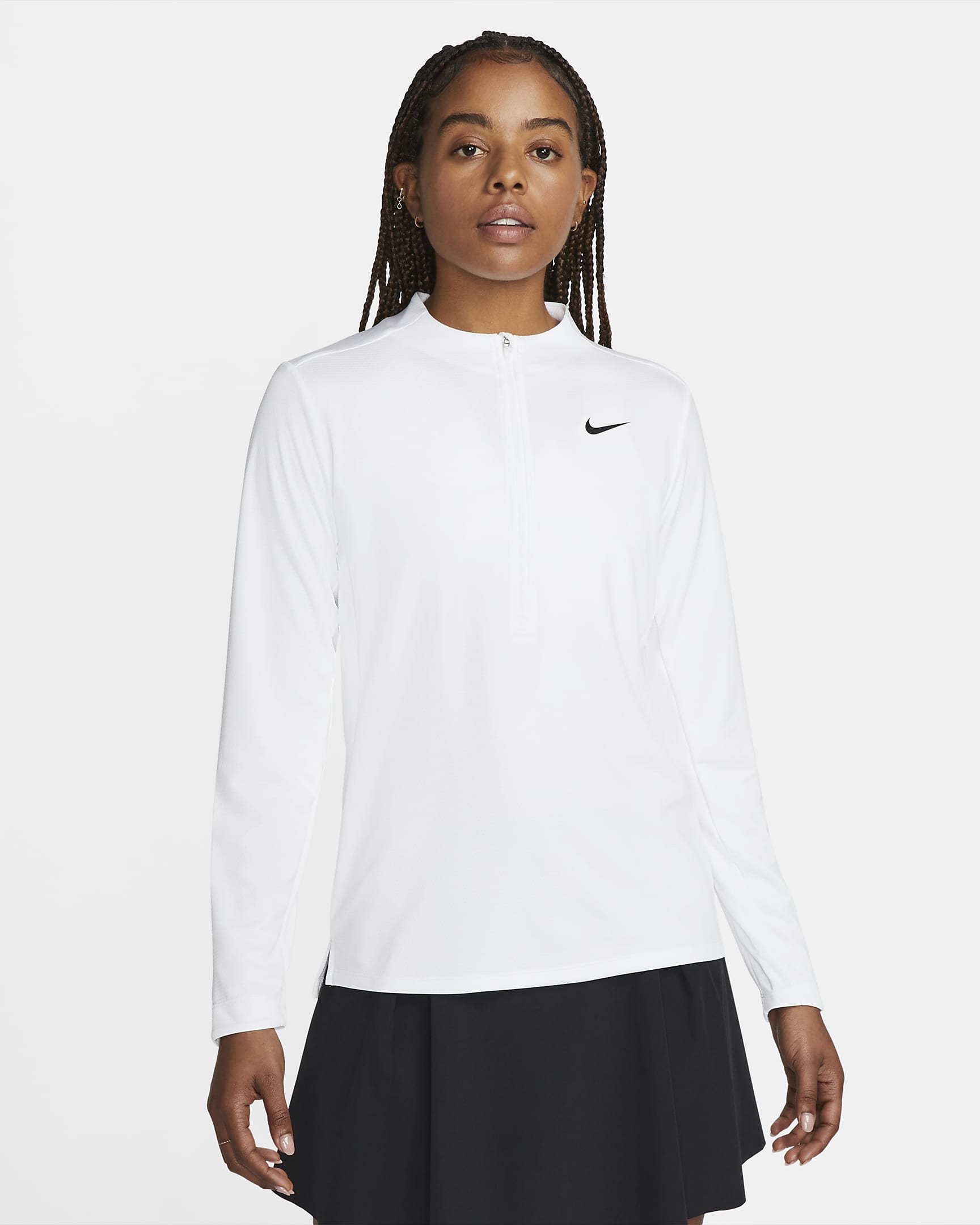 Nike Dri-FIT UV Advantage Women's 1/2-Zip Top - White/Black