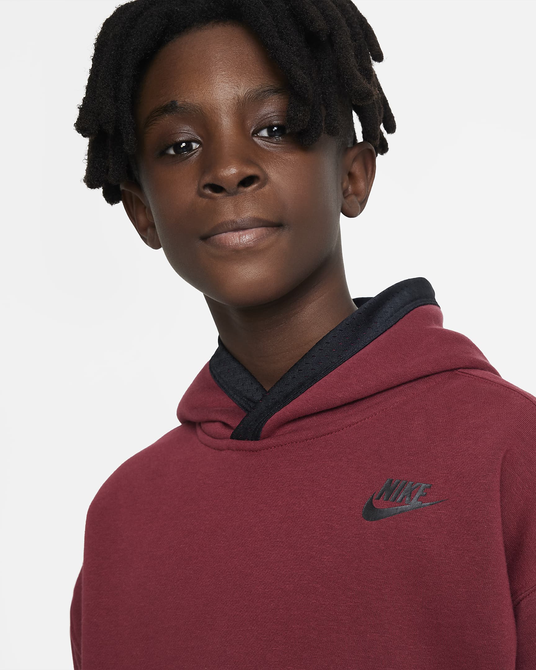 Nike Culture of Basketball Older Kids' Reversible Hoodie - Team Red/Black/Black