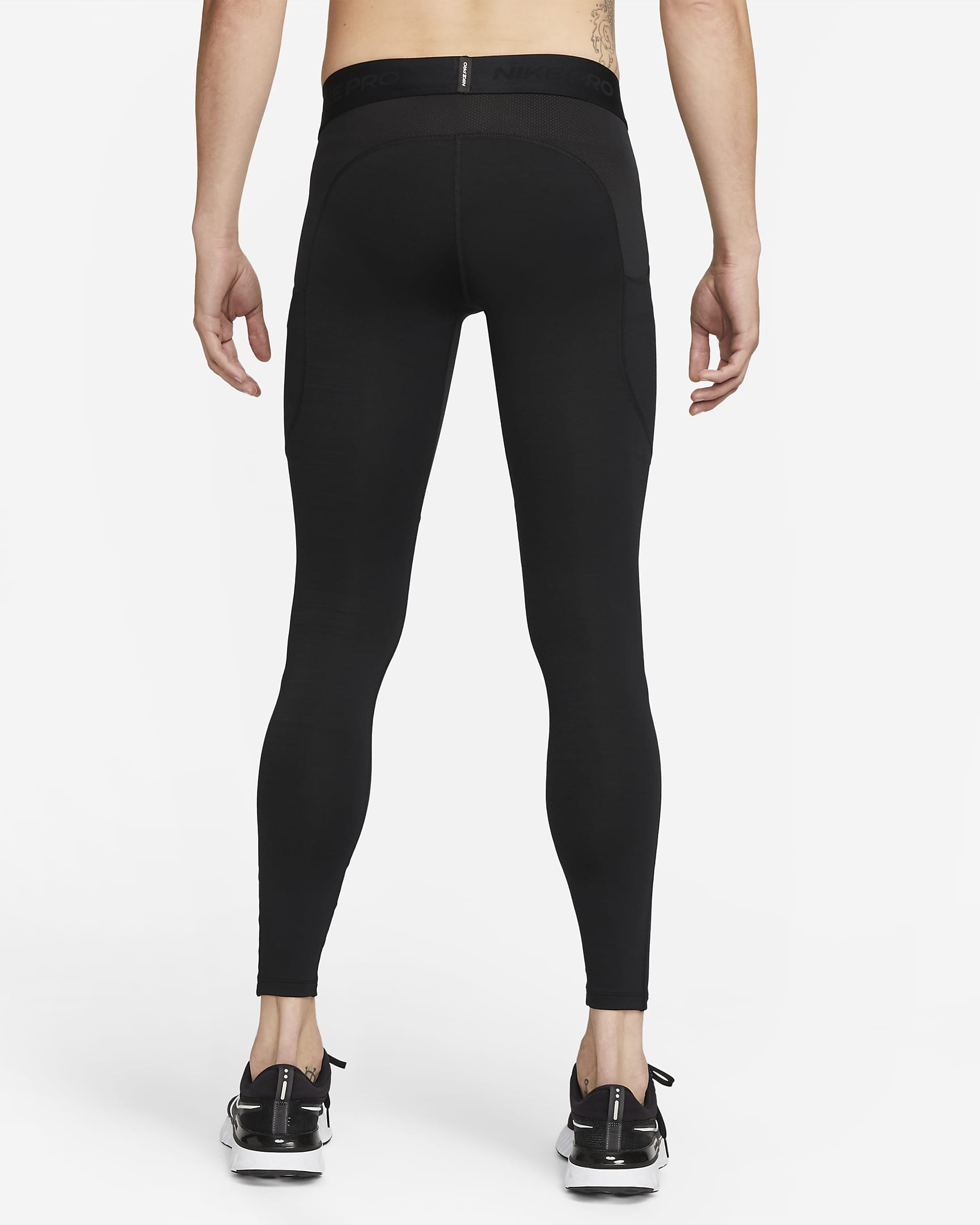 Nike Pro Warm-tights til mænd - sort/hvid