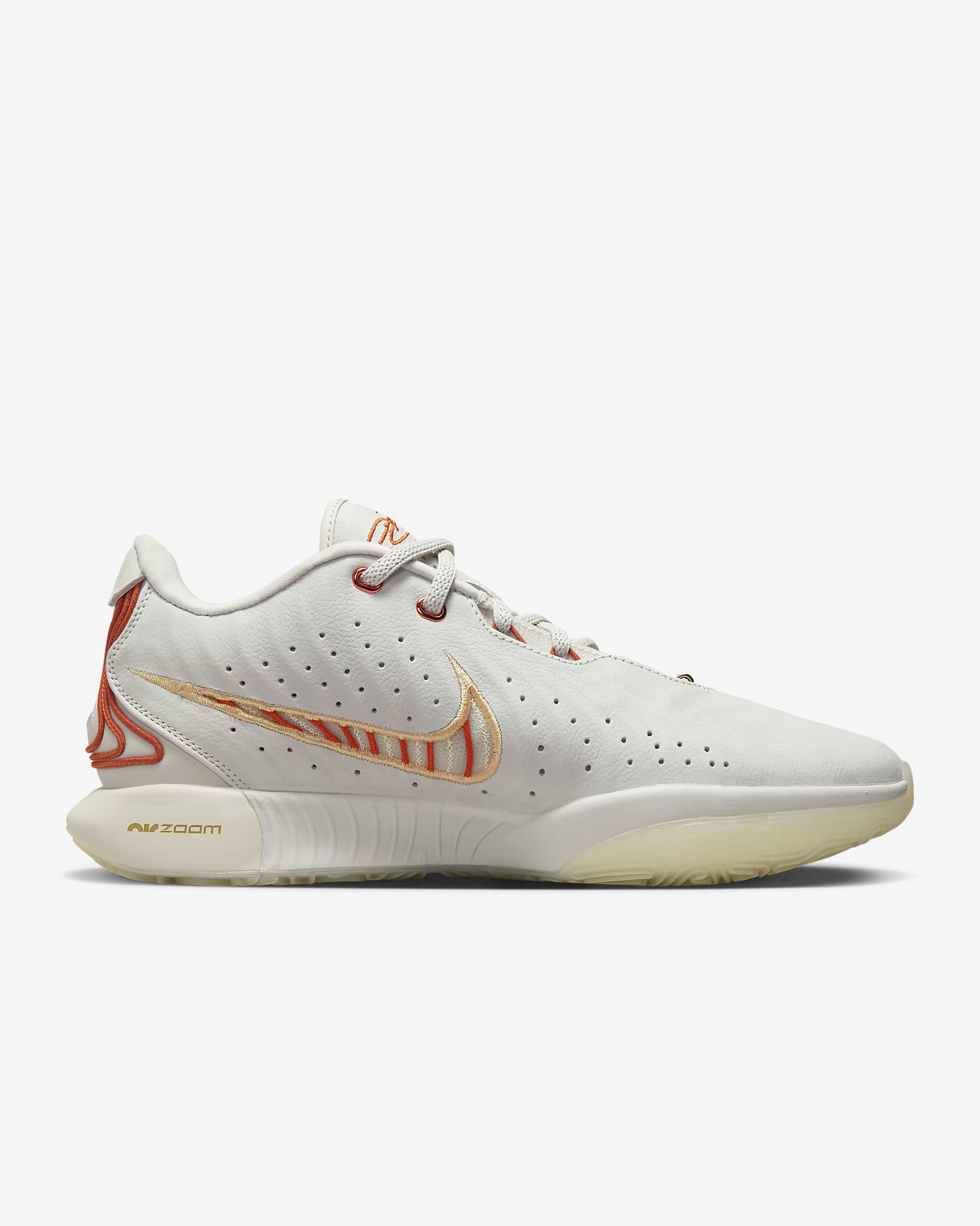 Tenis de básquetbol LeBron XXI Akoya - Hueso claro/Leche de coco/Rojizo oscuro/Naranja fogata