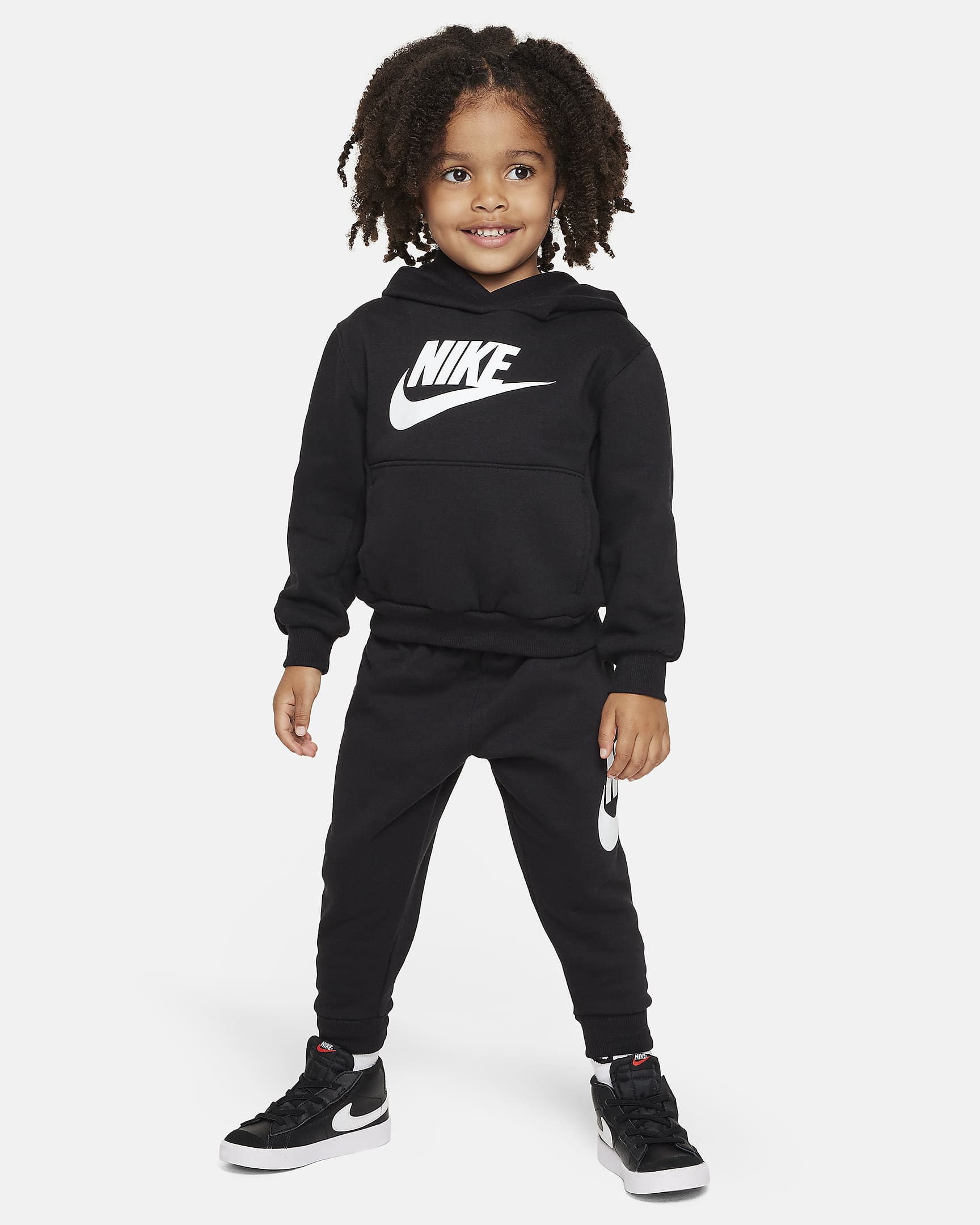 Conjunto de sudadera con gorro infantil Nike Sportswear Club Fleece - Negro