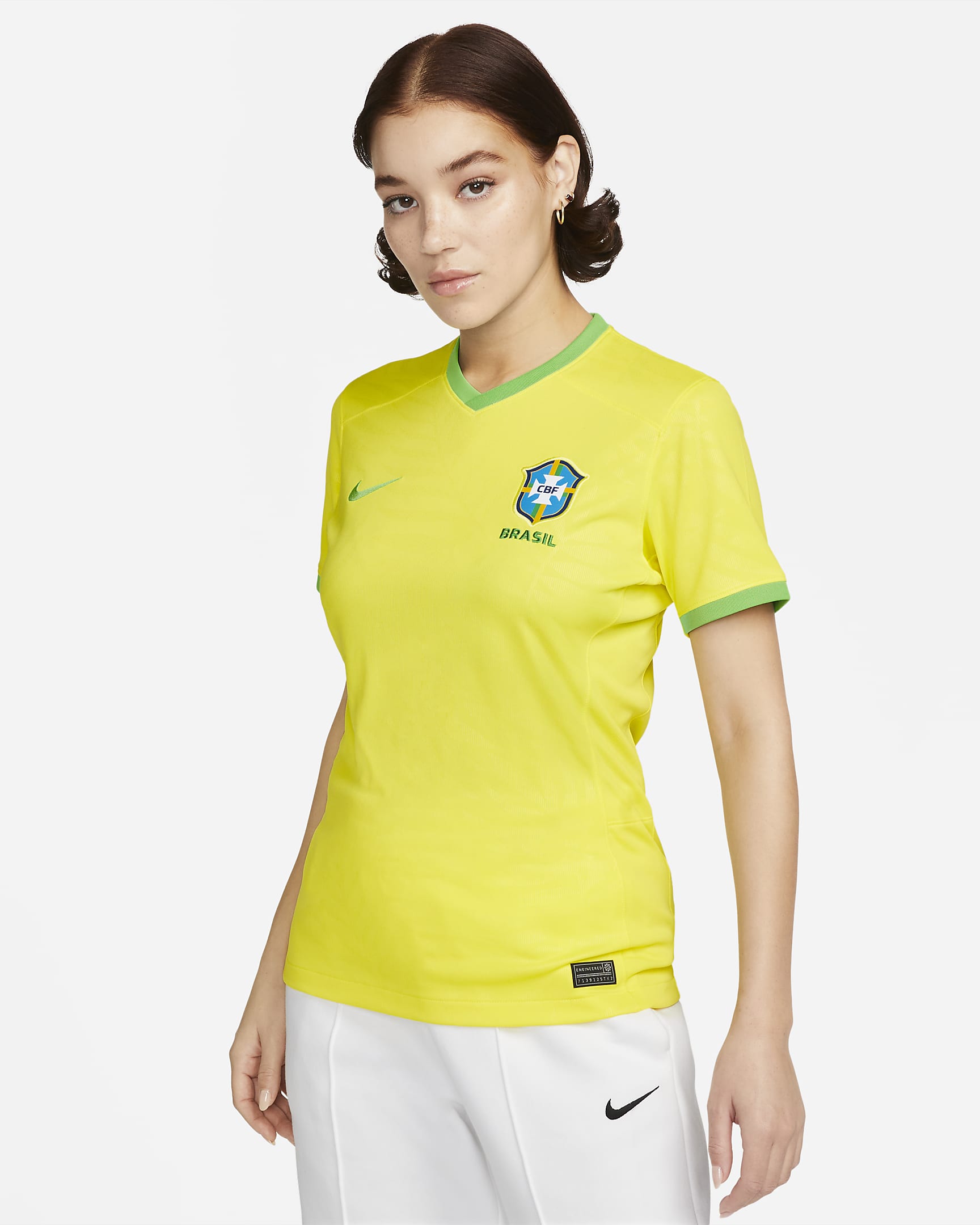 Brazil 2023 Stadium Home Women's Nike Dri-FIT Soccer Jersey - Dynamic Yellow/Green Spark/Green Spark