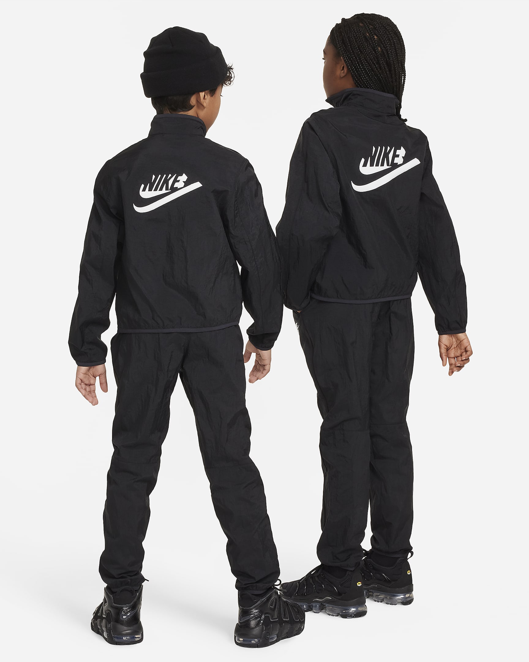 Nike Sportswear-tracksuit til større børn - sort/sort/hvid