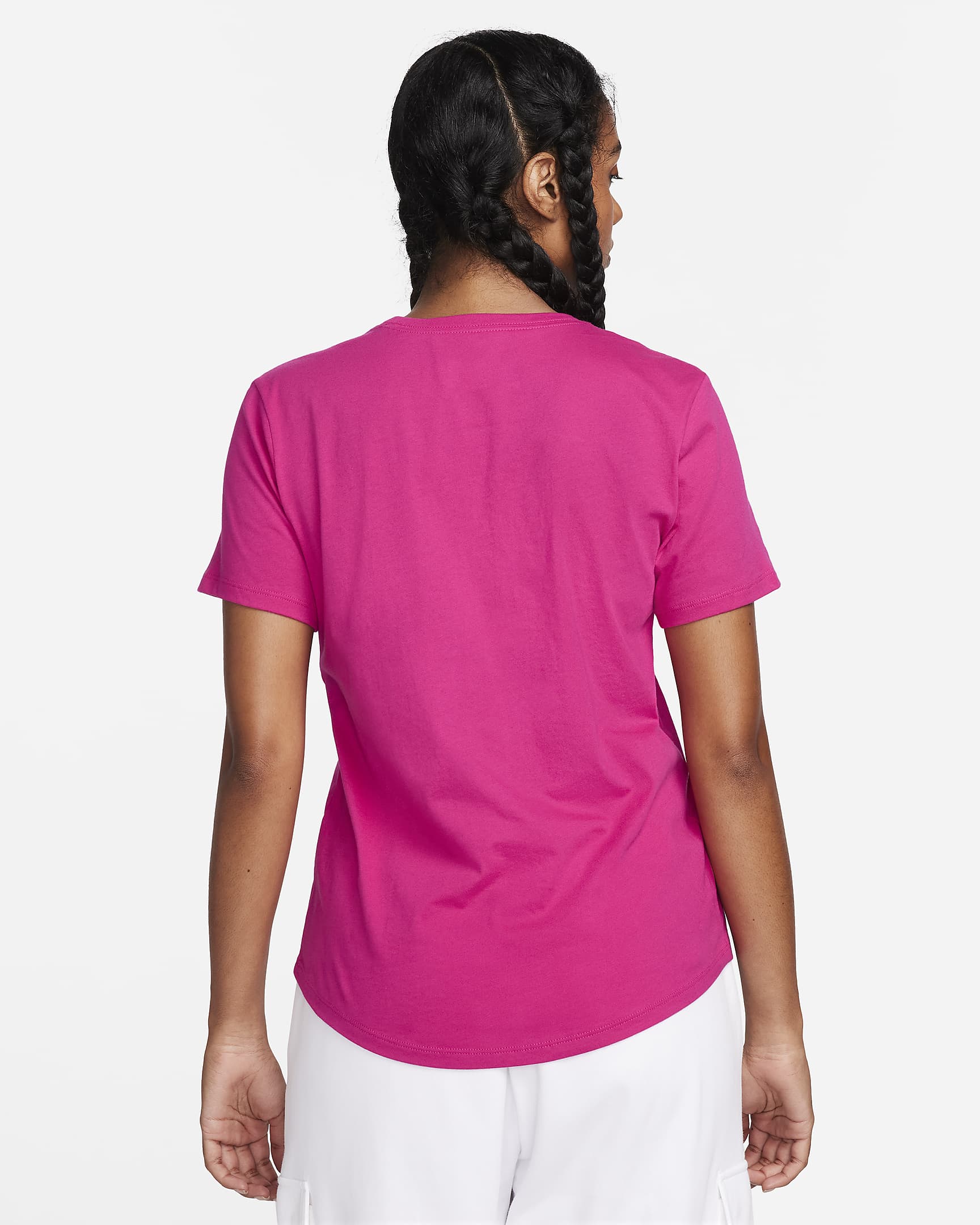 Nike Sportswear Essentials Women's Logo T-Shirt - Fireberry/White