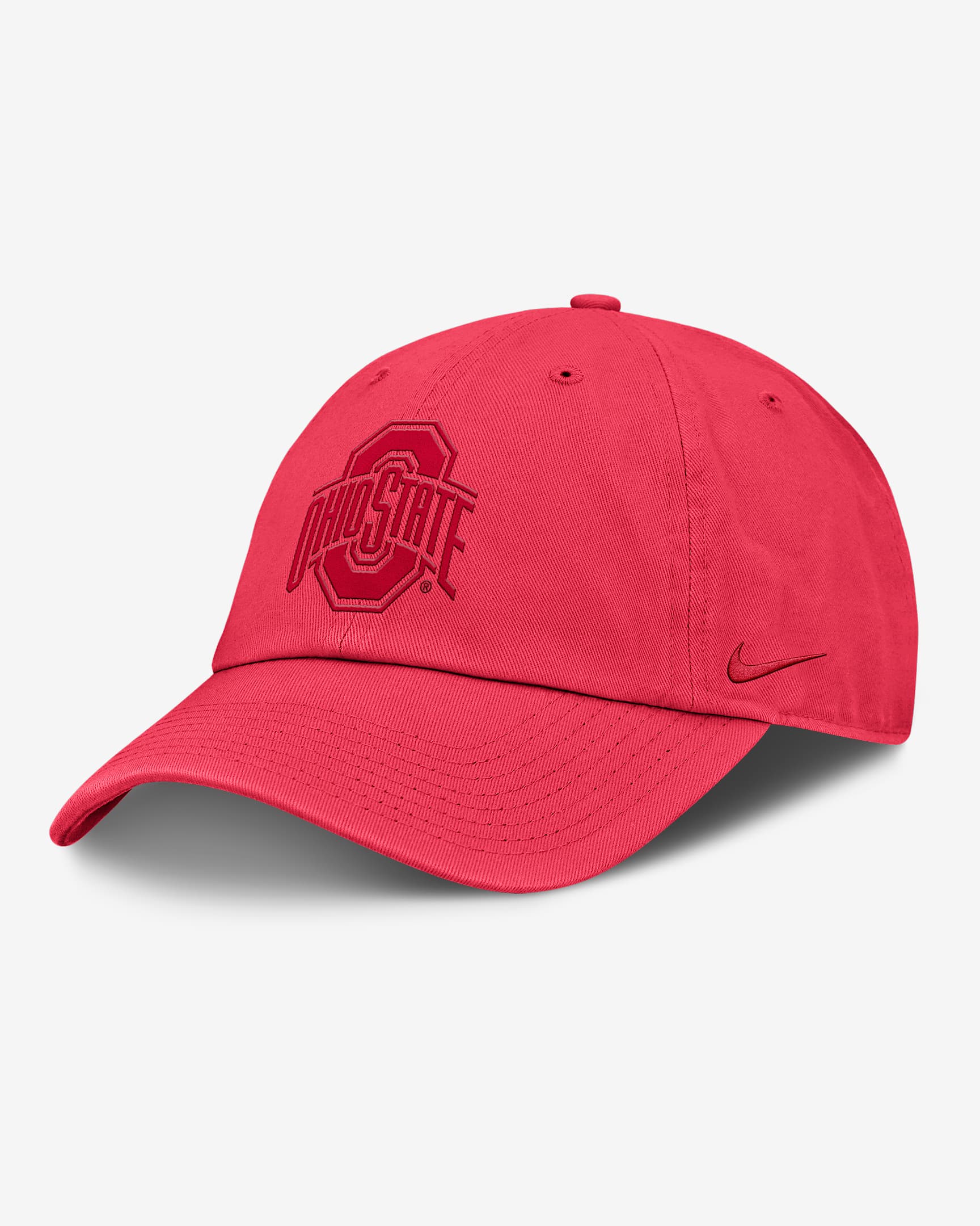Gorra universitaria Nike ajustable para hombre Ohio State Primetime Campus Club Toned - Rojo