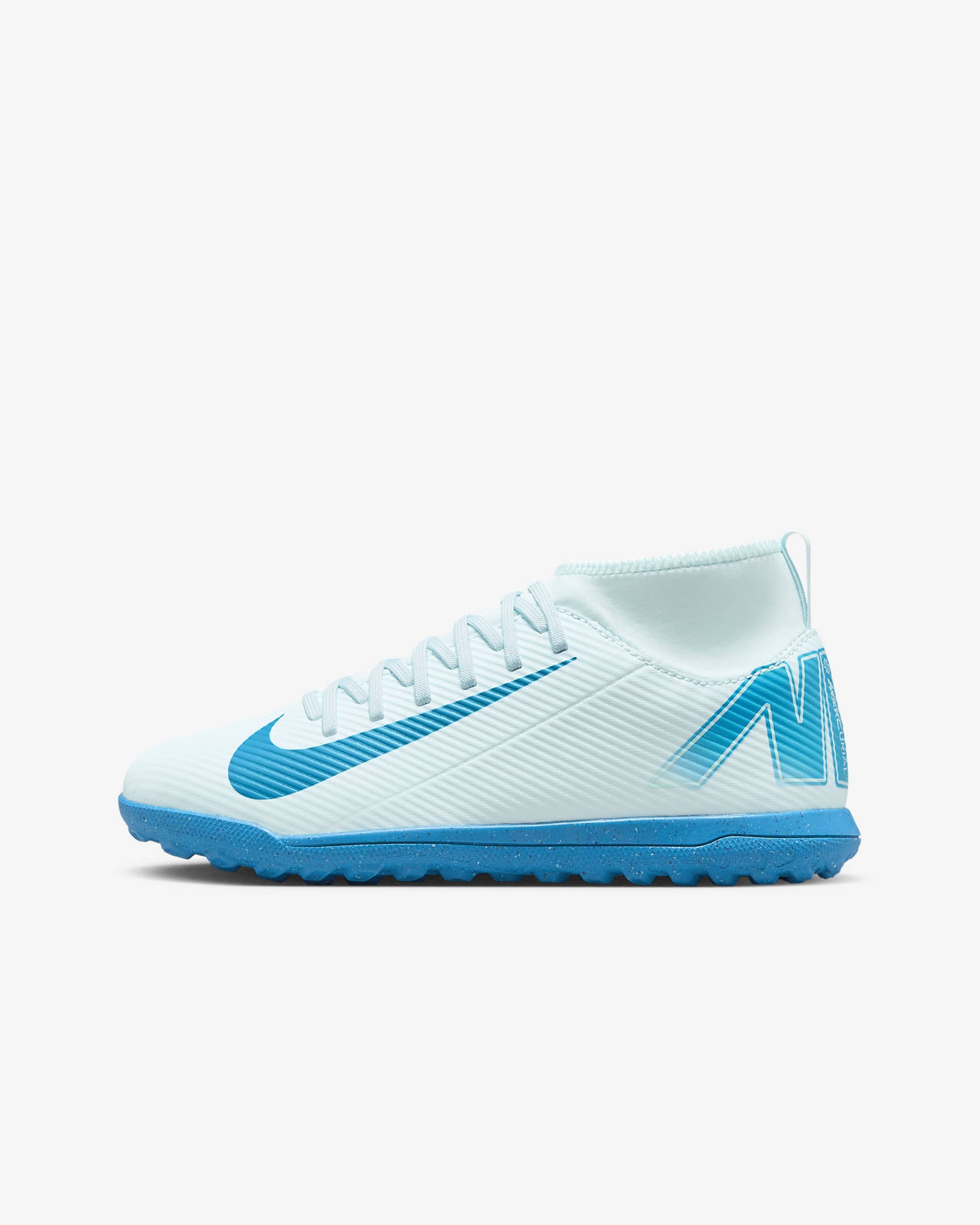 รองเท้าฟุตบอลหุ้มข้อสูงเด็กเล็ก/เด็กโต TF Nike Jr. Mercurial Superfly 10 Club - Glacier Blue/Blue Orbit