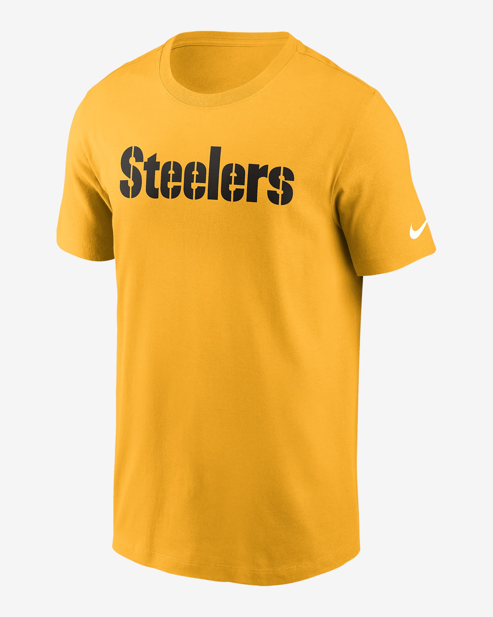 Pittsburgh Steelers Primetime Wordmark Essential Men's Nike NFL T-Shirt - Gold