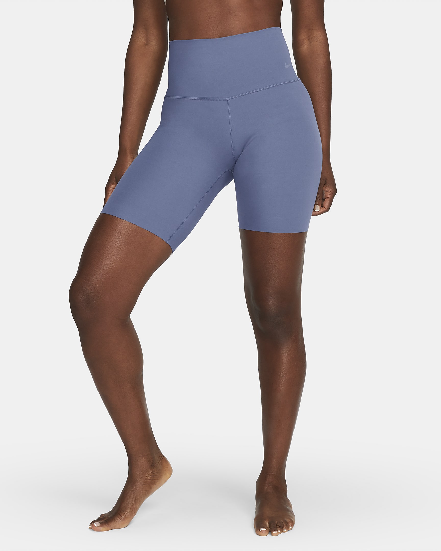 Nike Zenvy Women's Gentle-Support High-Waisted 8" Biker Shorts - Diffused Blue/Black