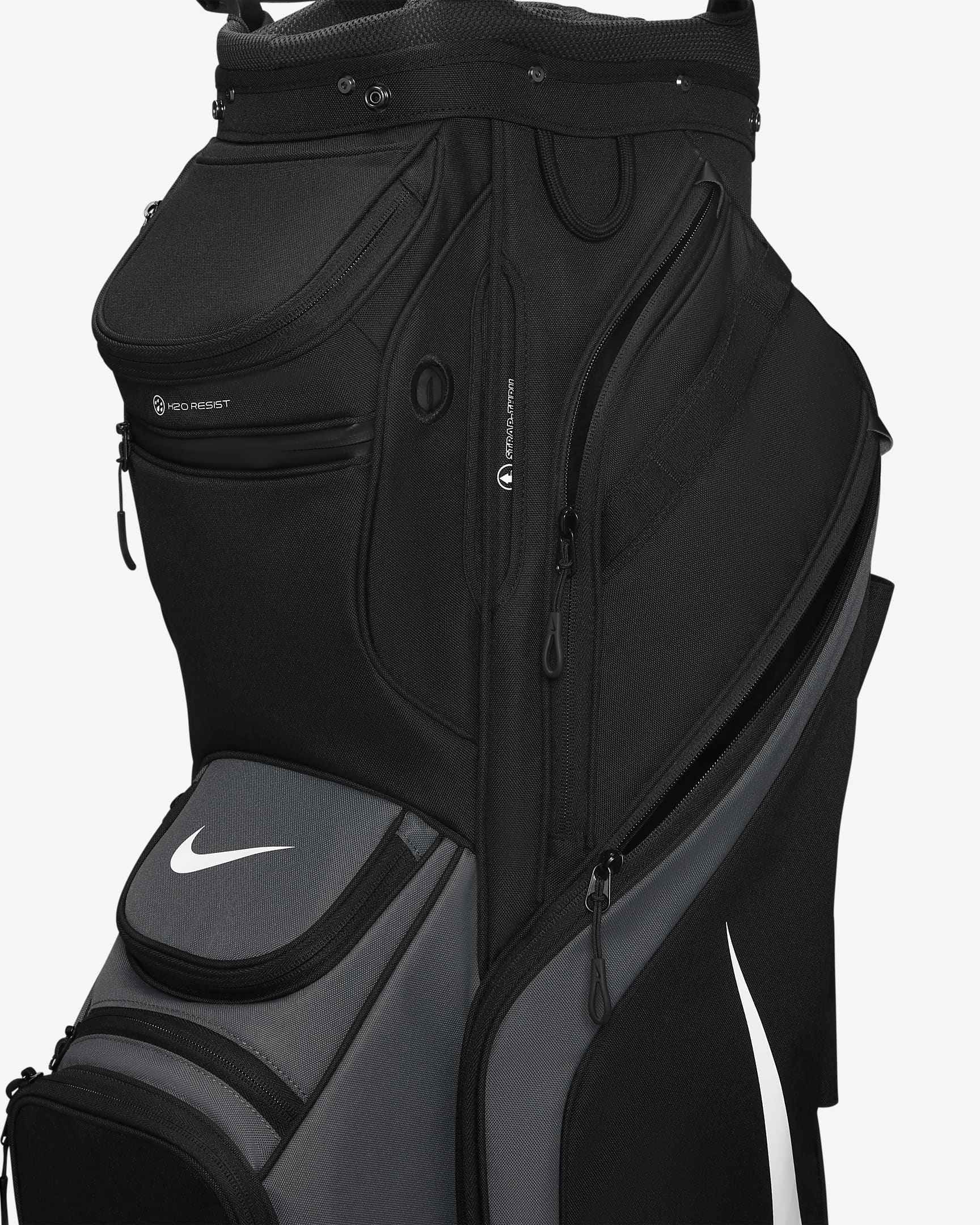 Nike Performance Cart Golf Bag - Black/Iron Grey/White