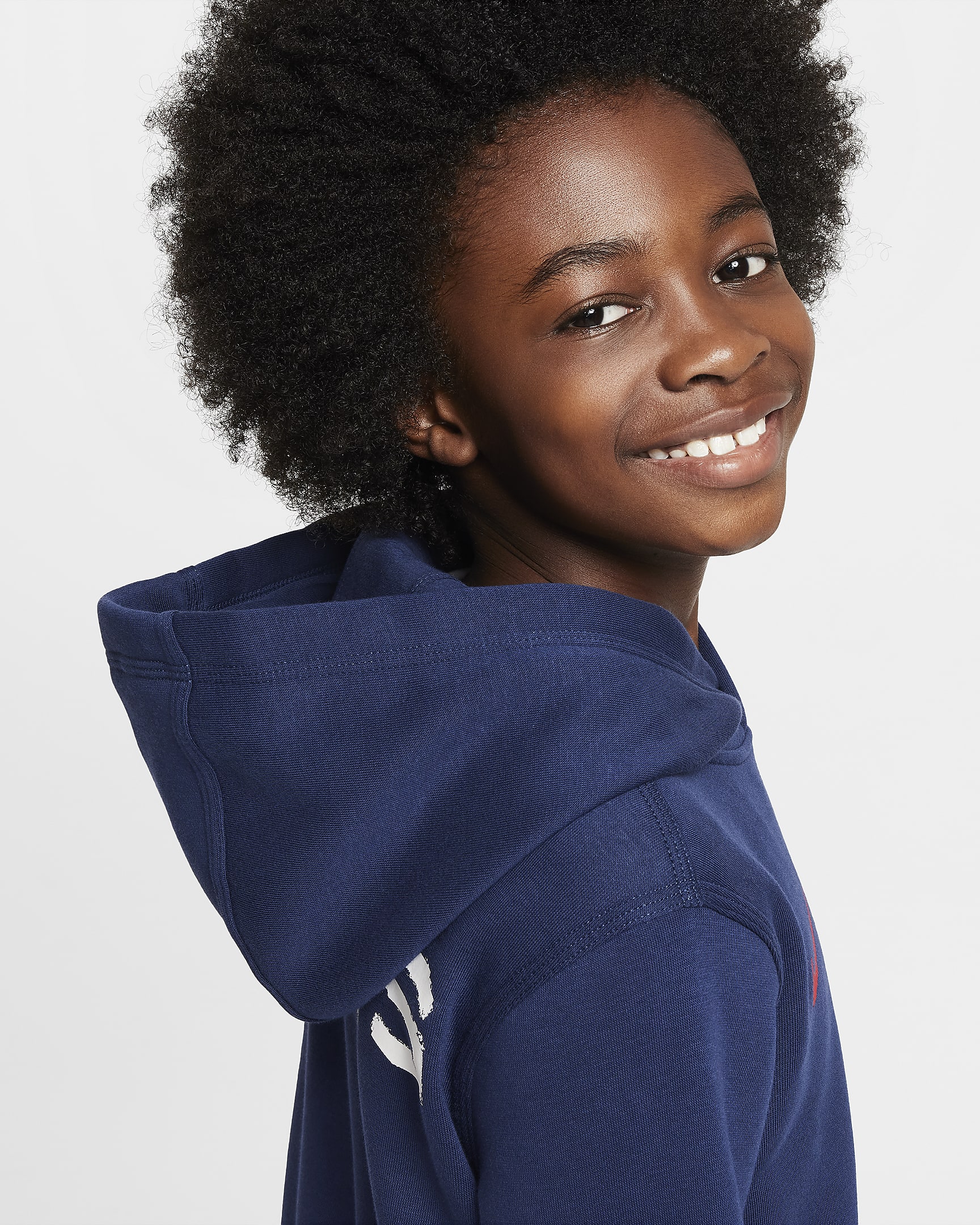 Paris Saint-Germain Club Big Kids' (Boys') Nike Soccer Pullover Hoodie - Midnight Navy/University Red