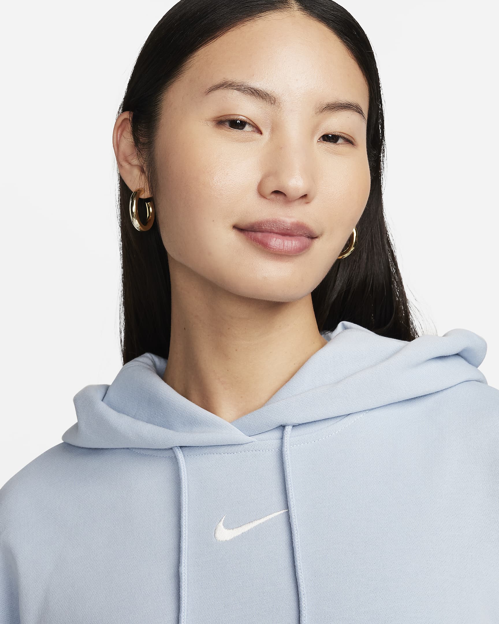 Nike Sportswear Phoenix Fleece Women's Oversized Pullover French Terry Hoodie - Light Armory Blue/Sail