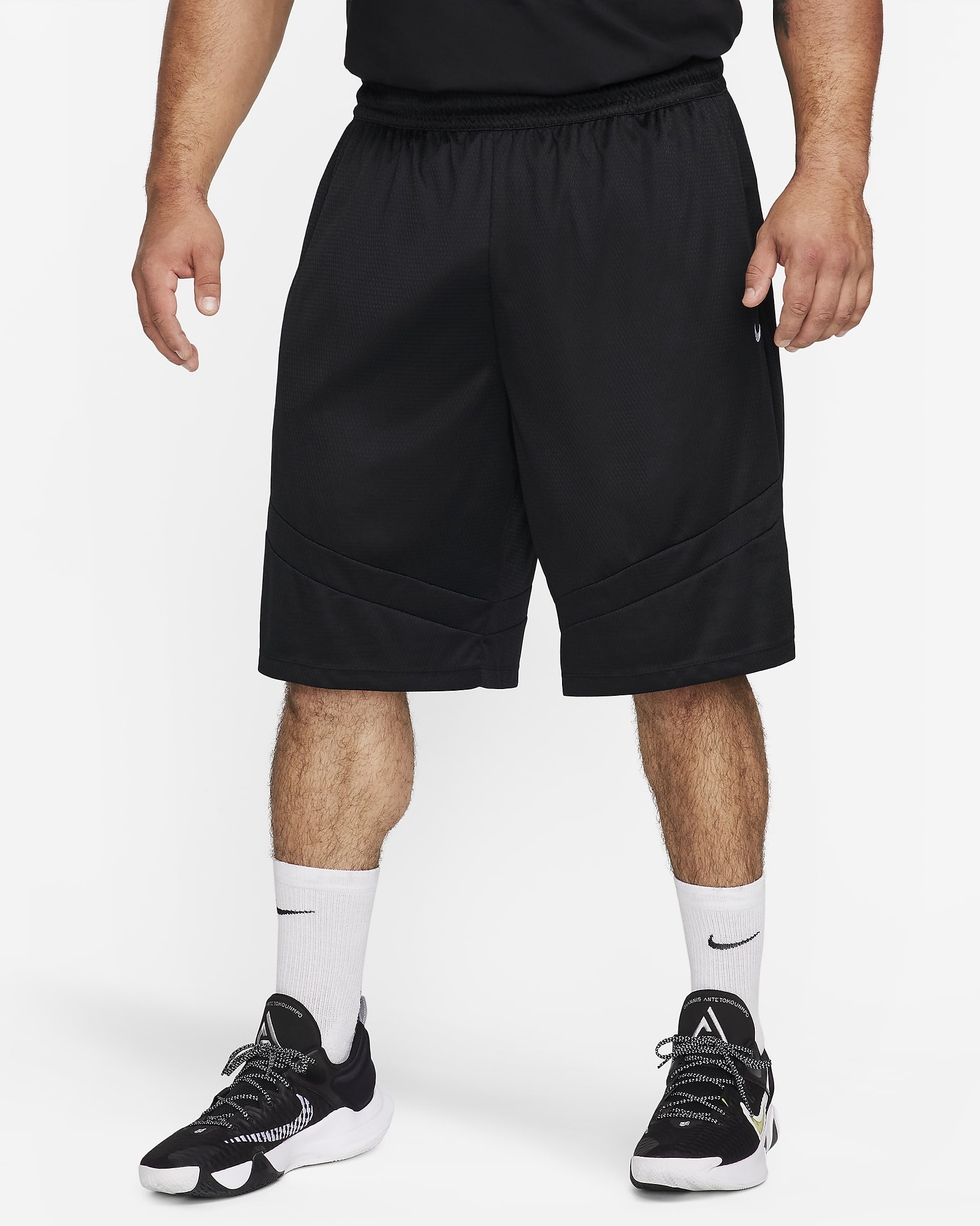 Calções de basquetebol Dri-FIT de 28 cm Nike Icon para homem - Preto/Preto/Preto