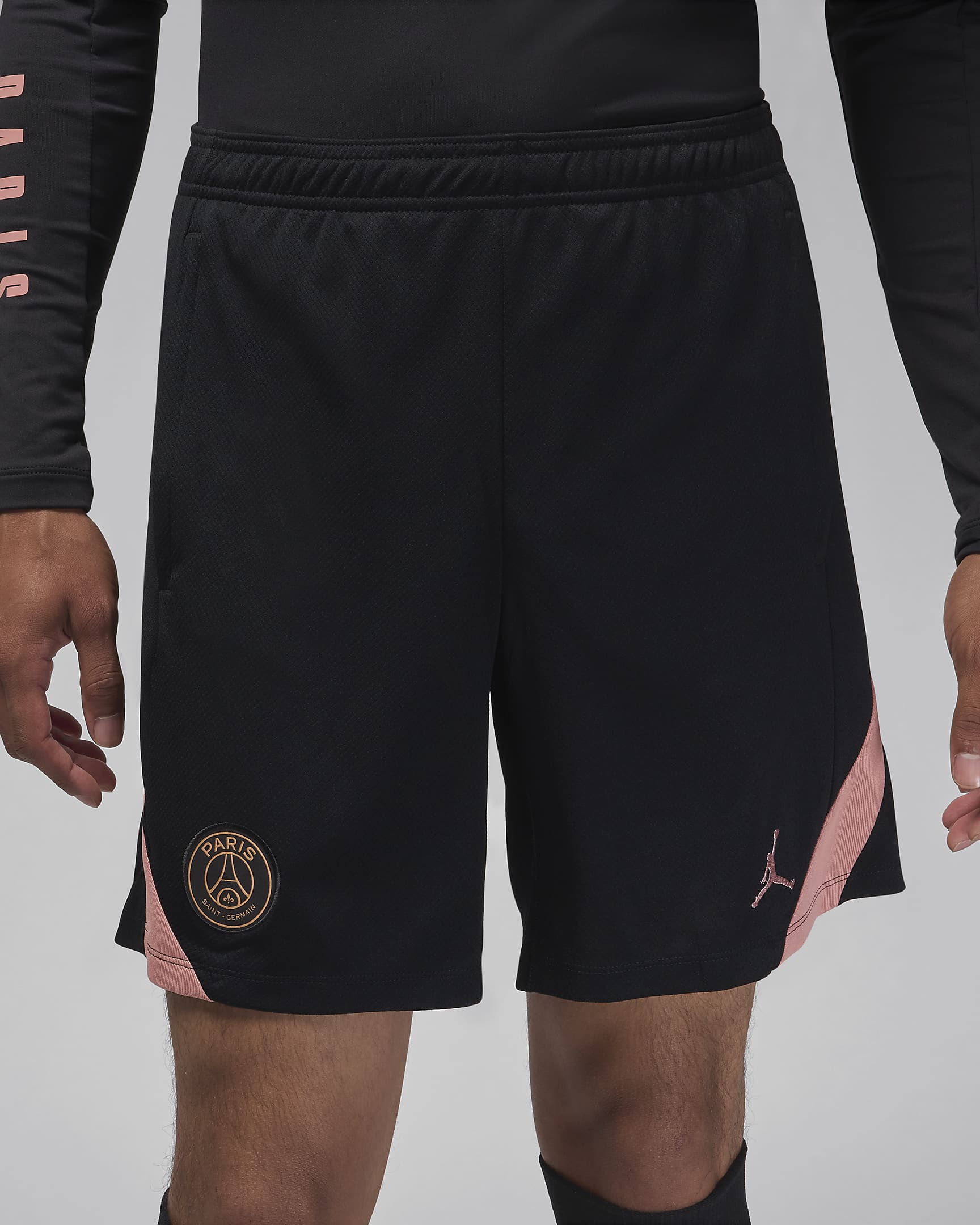 Paris Saint-Germain Strike Third Men's Jordan Dri-FIT Football Knit Shorts - Black/Rust Pink/Rust Pink