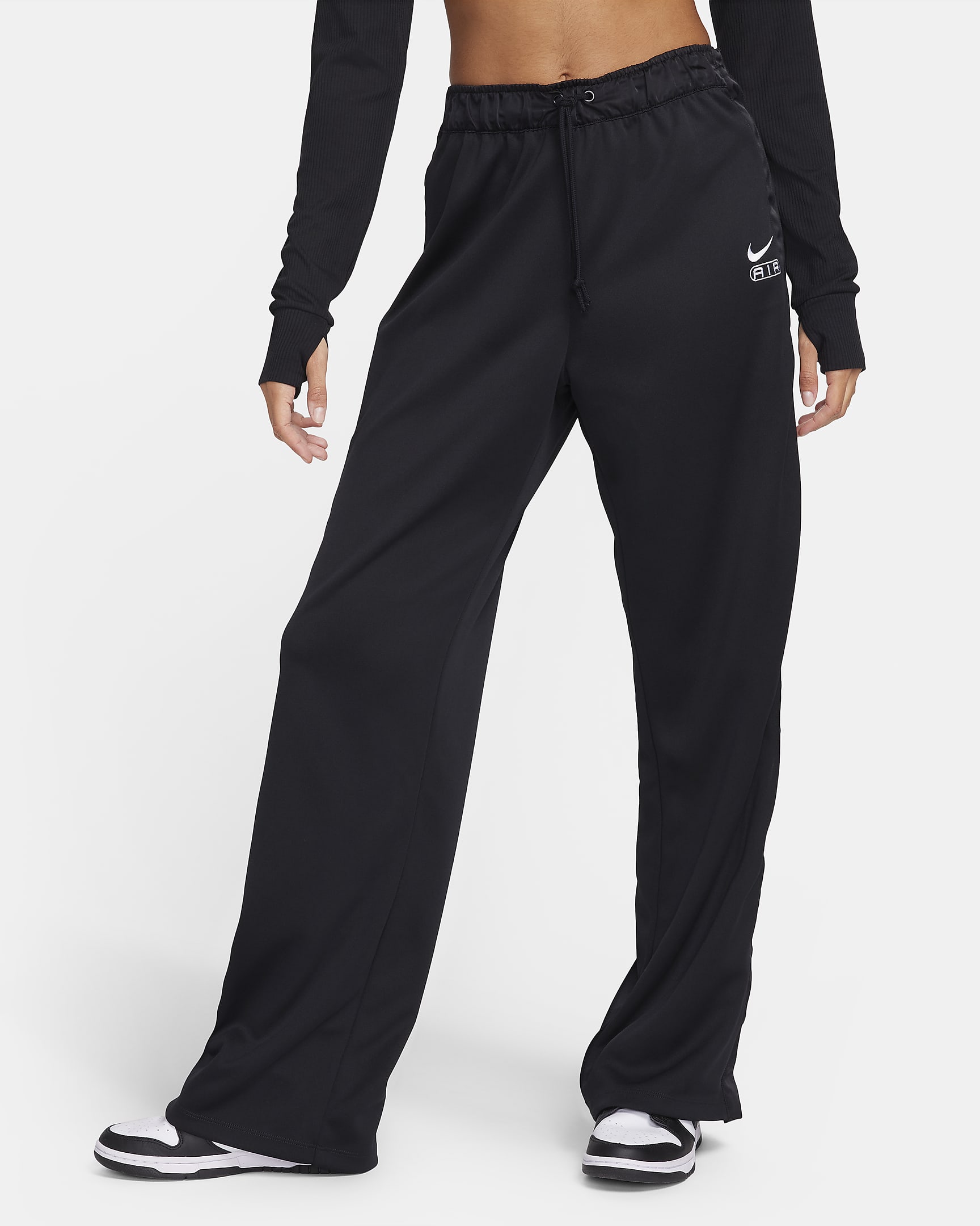 Pantalon de survêtement taille mi-haute Nike Air pour femme - Noir/Blanc