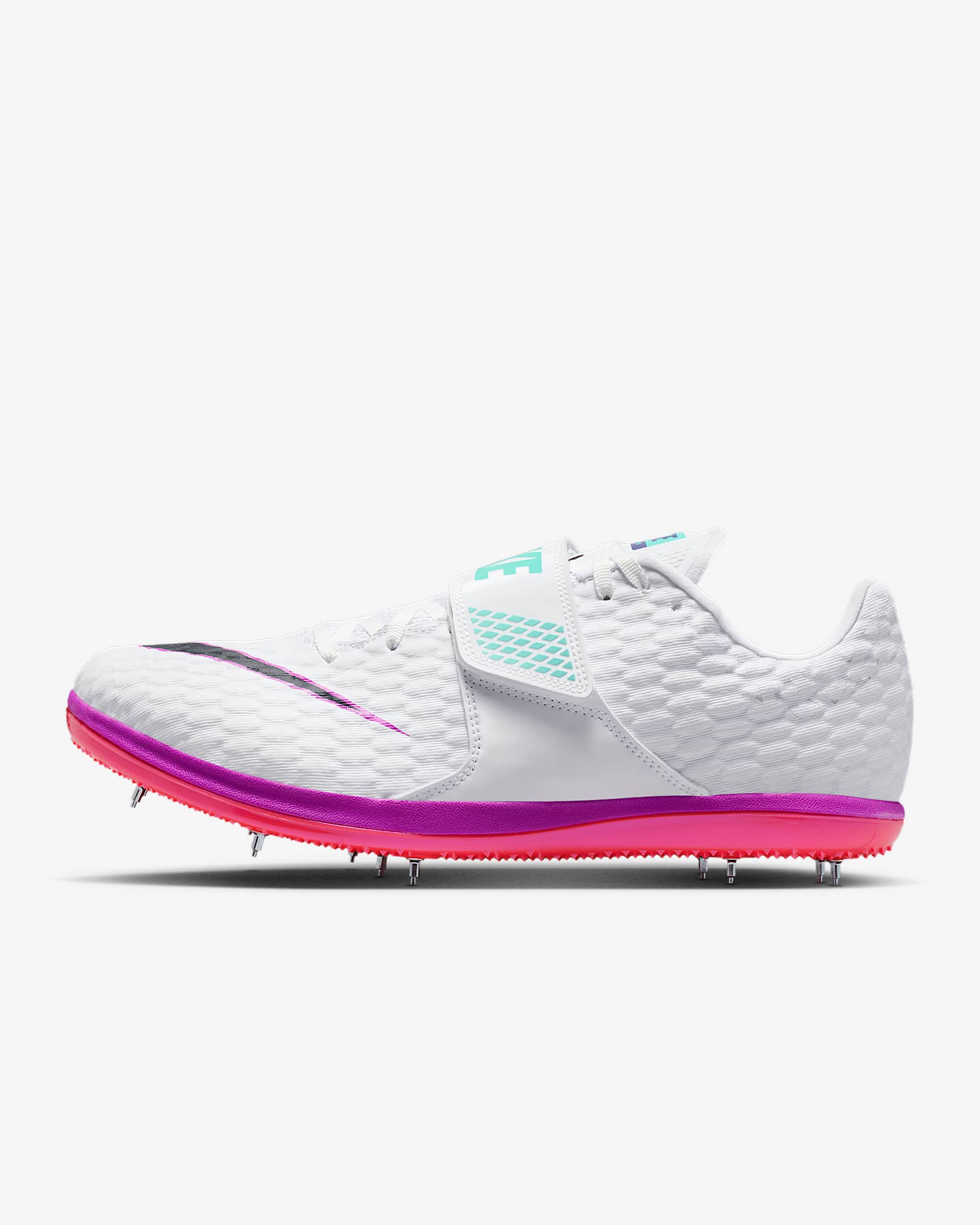 Nike High Jump Elite Track & Field Jumping Spikes - White/Bright Crimson/Hyper Violet/Obsidian