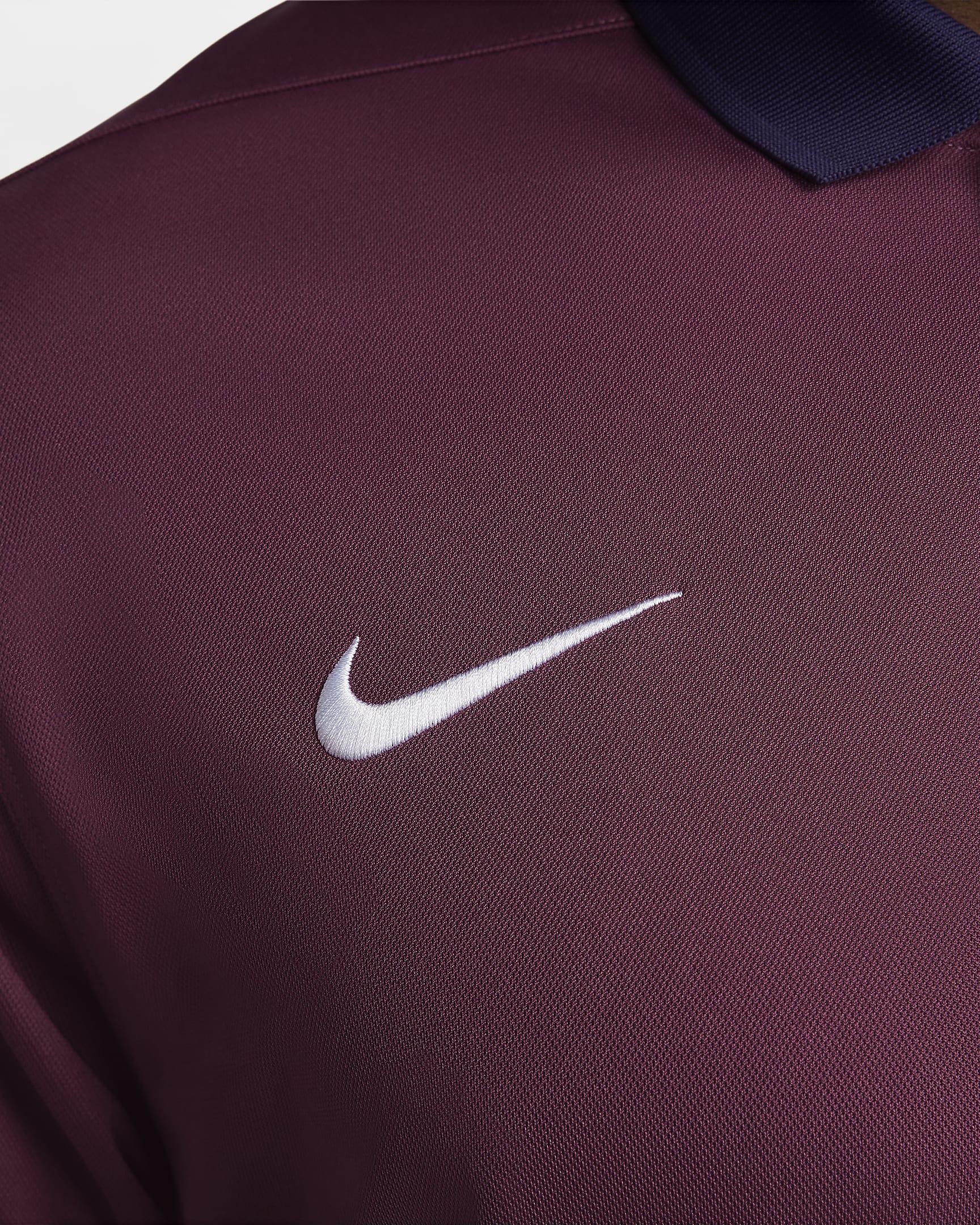 Męska koszulka piłkarska polo Nike Dri-FIT Anglia Victory - Rosewood/Sesame/Biel