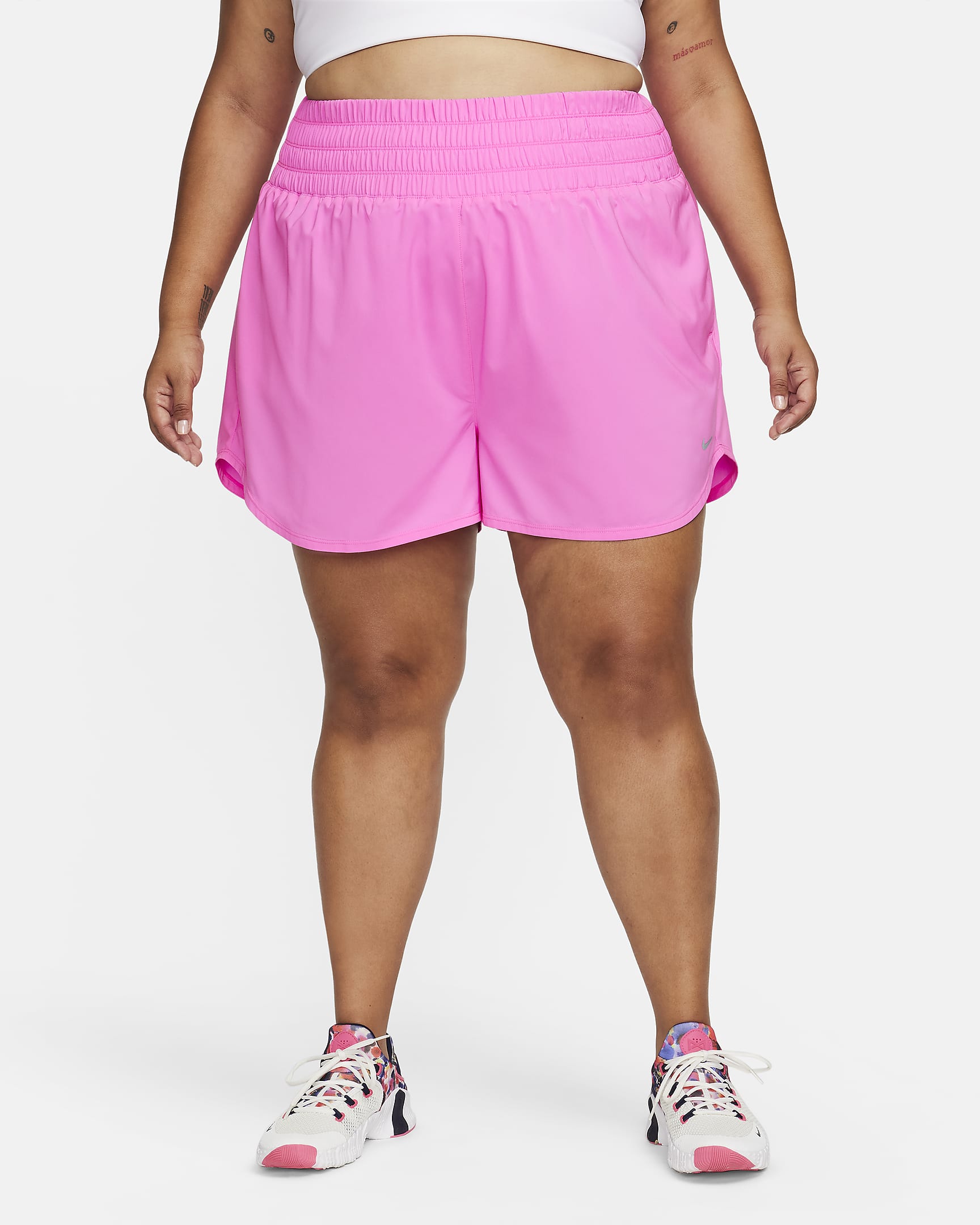 Nike Dri-FIT One Women's Ultra High-Waisted 3" Brief-Lined Shorts (Plus Size) - Playful Pink