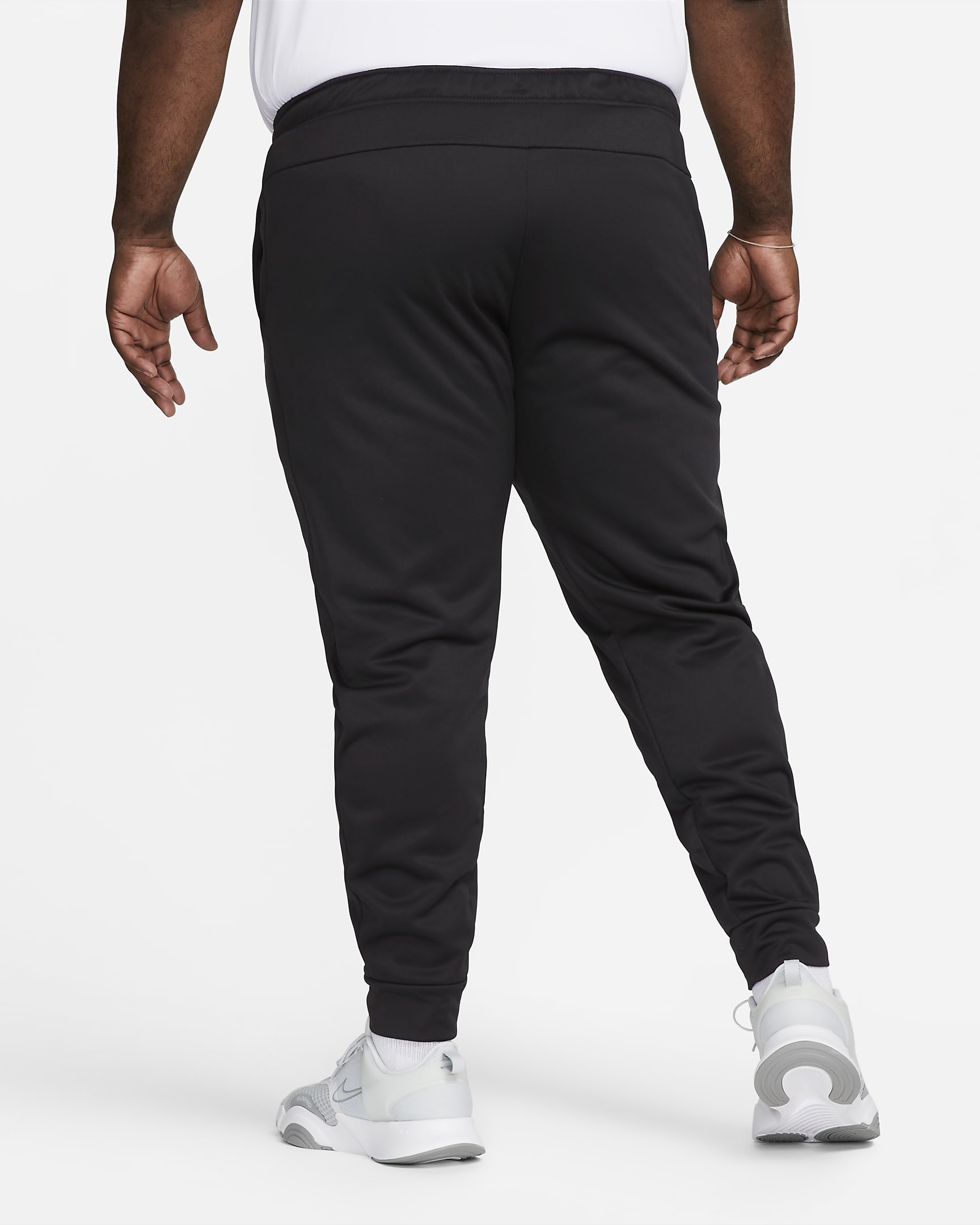 Nike Therma Men's Therma-FIT Tapered Fitness Trousers - Black/Black/White