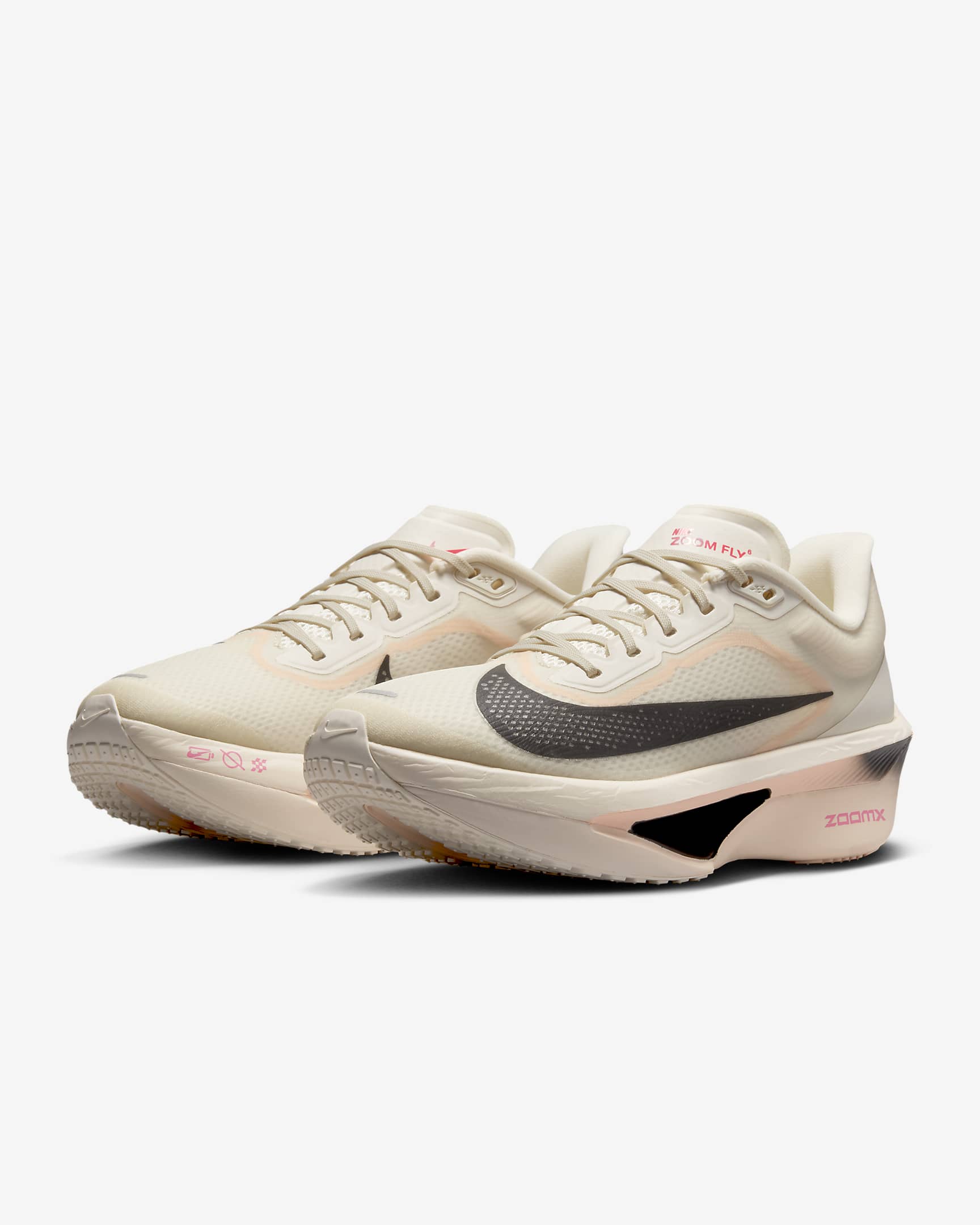 Nike Zoom Fly 6 női országúti futócipő - Pale Ivory/Crimson Tint/Sail/Fekete