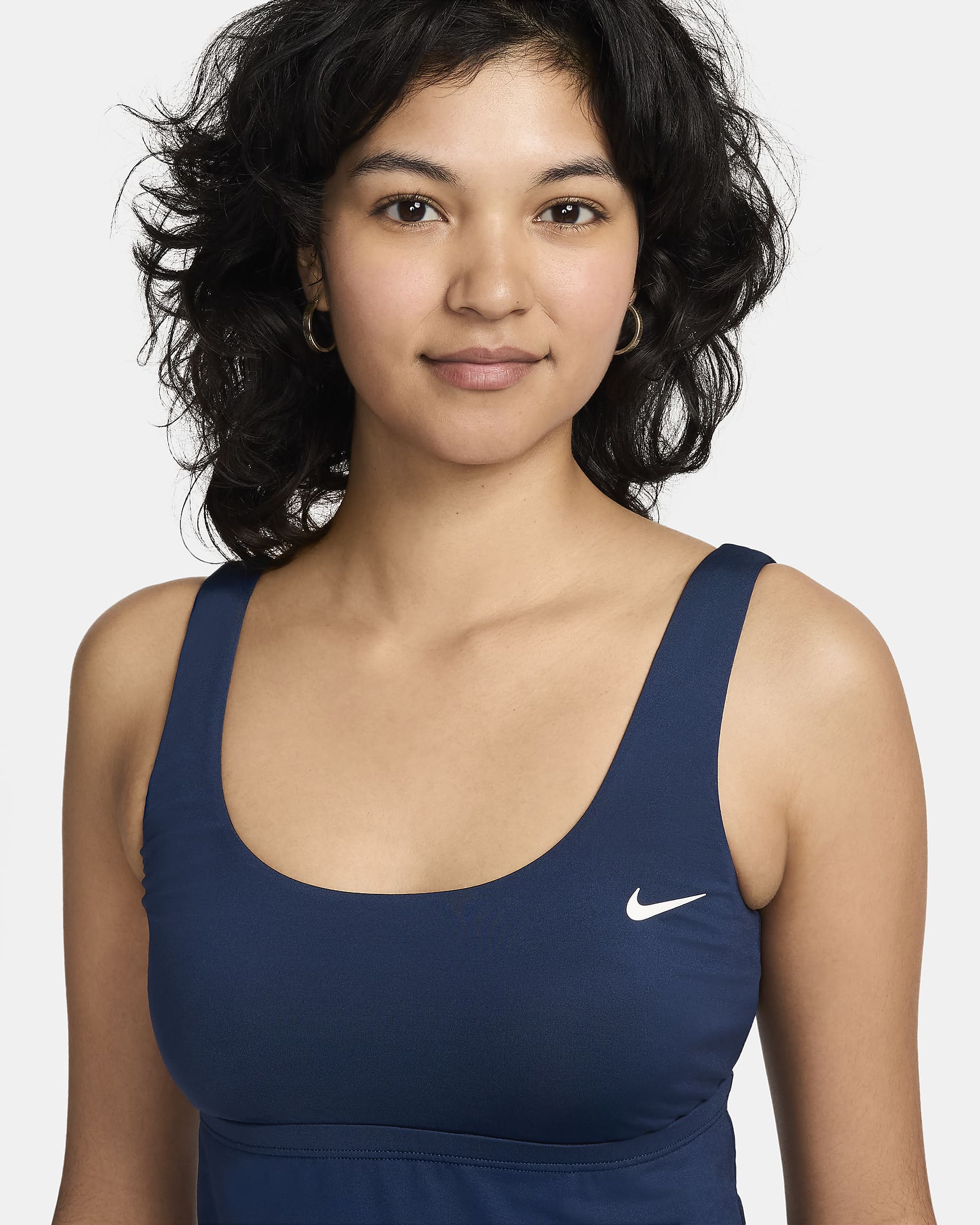 Top de traje de baño para mujer Nike Tankini - Azul marino medianoche