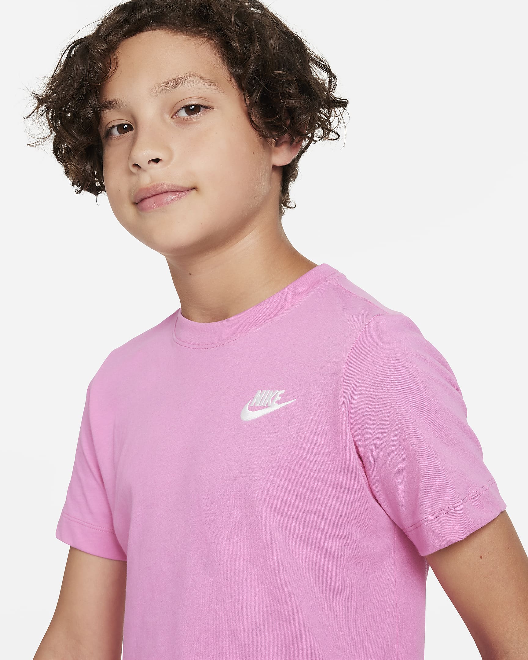 Nike Sportswear Big Kids' T-Shirt - Playful Pink/White