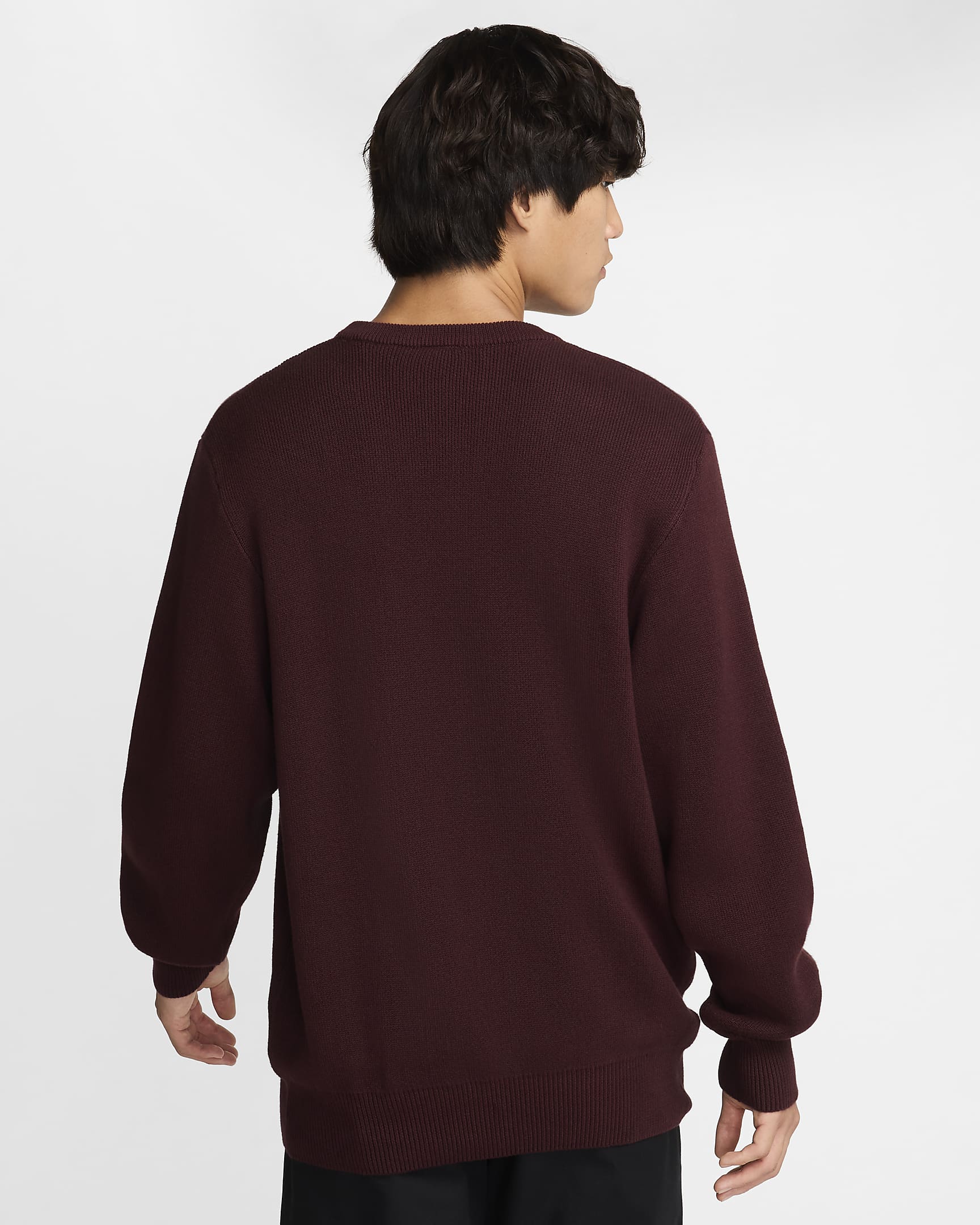 Nike Club Men's Crew-Neck Jumper - Burgundy Crush/White