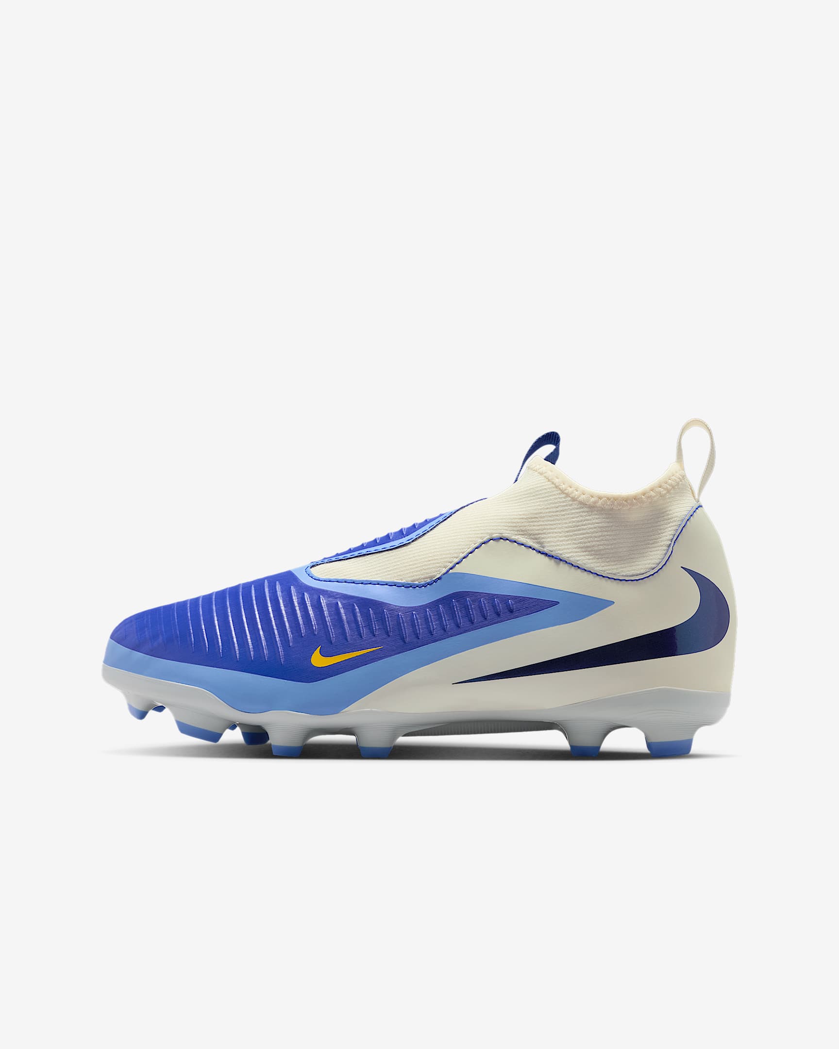Nike Jr. Phantom 6 High Academy LV8 Older Kids' Firm-Ground Football Boot - Racer Blue/Dark Obsidian