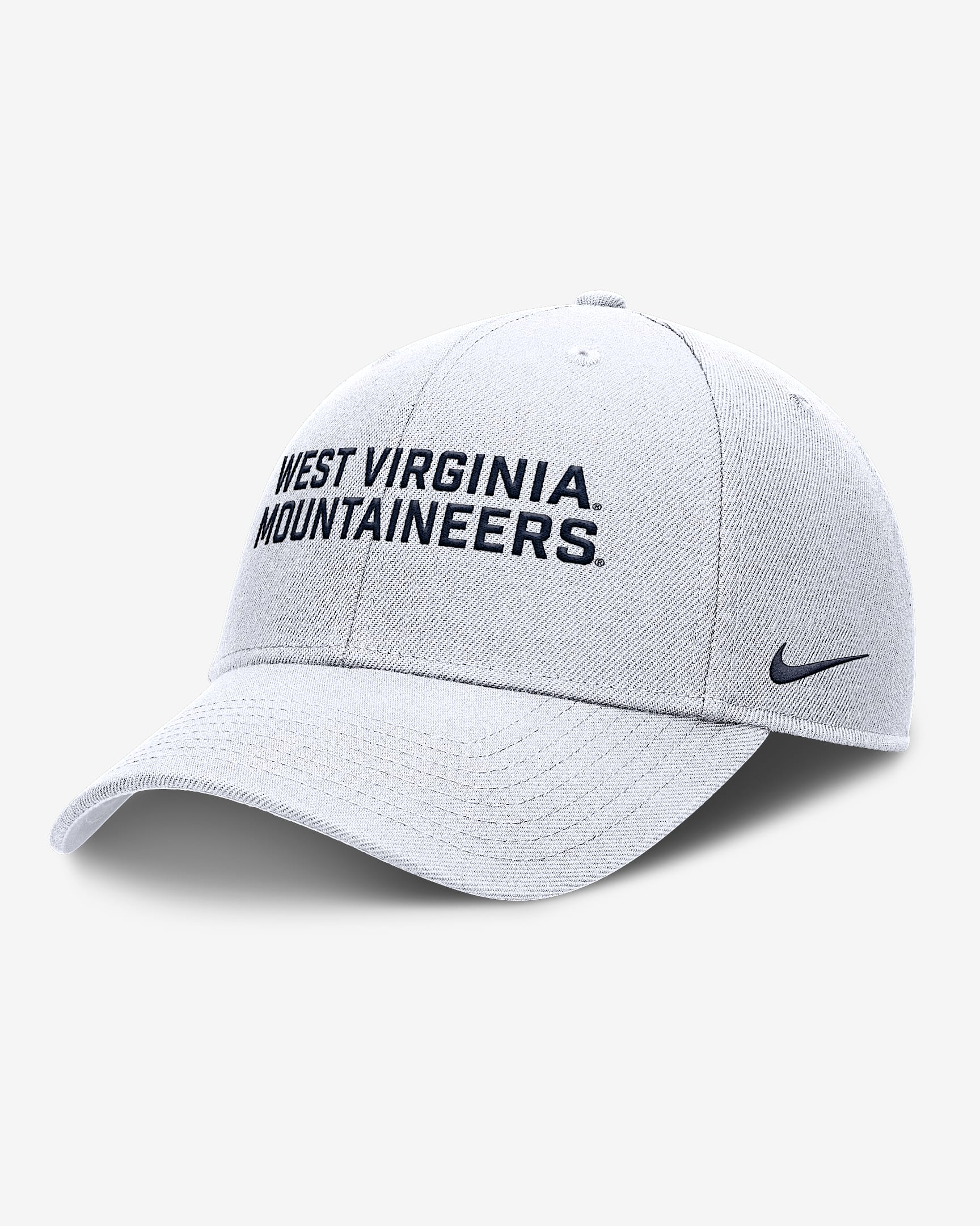 West Virginia Sideline Rise Practice Men's Nike College Adjustable Hat - White