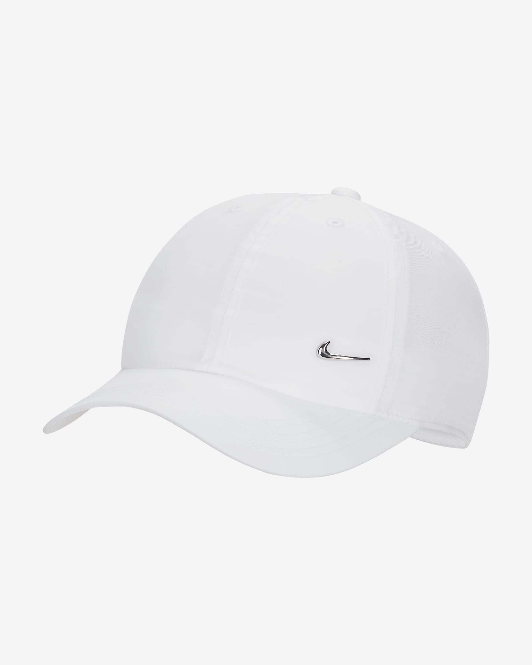 Dziecięca czapka z metalowym logo Swoosh Nike Dri-FIT Club - Biel