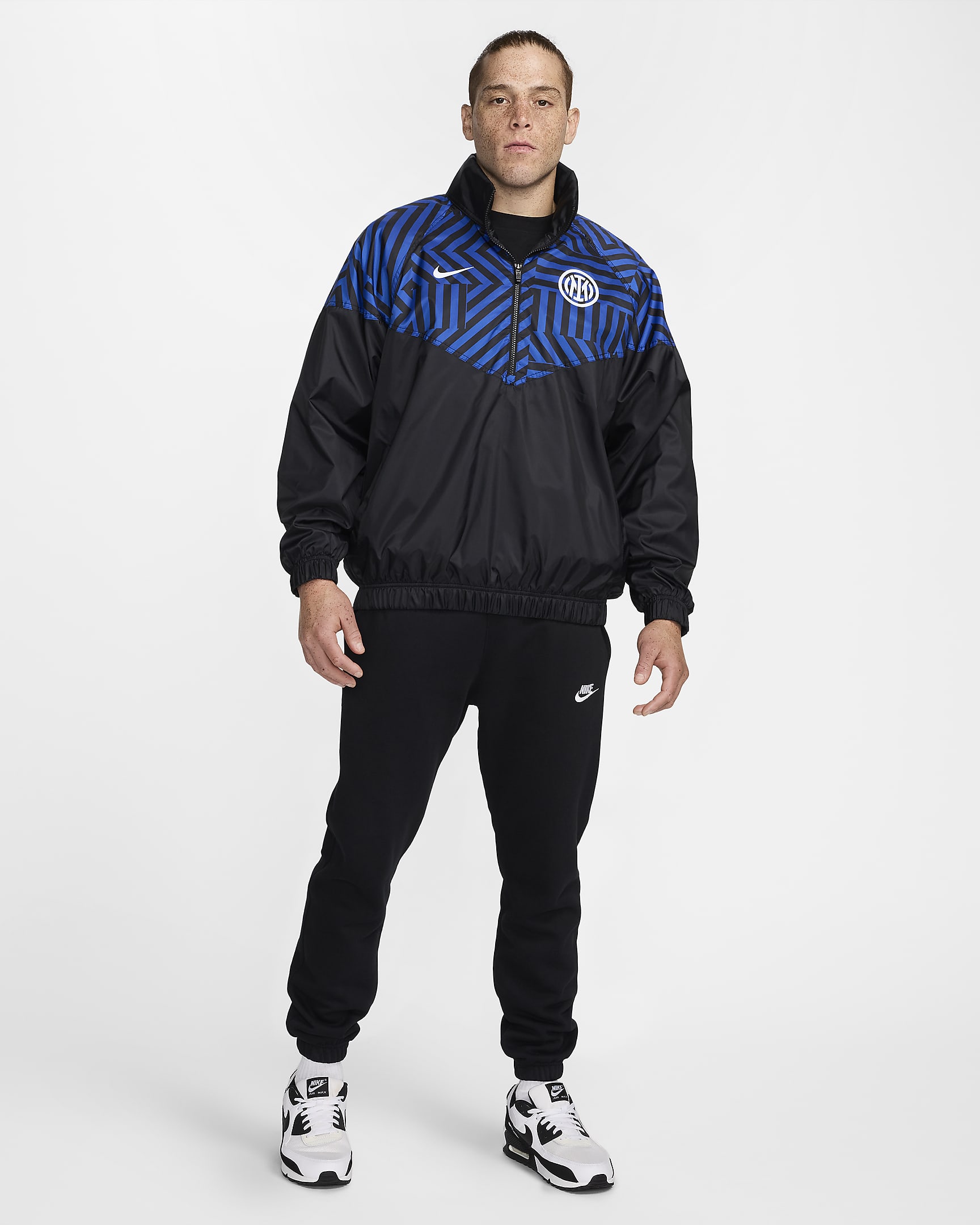 Giacca anorak da calcio Nike Inter Windrunner da uomo – Home - Nero/Bianco