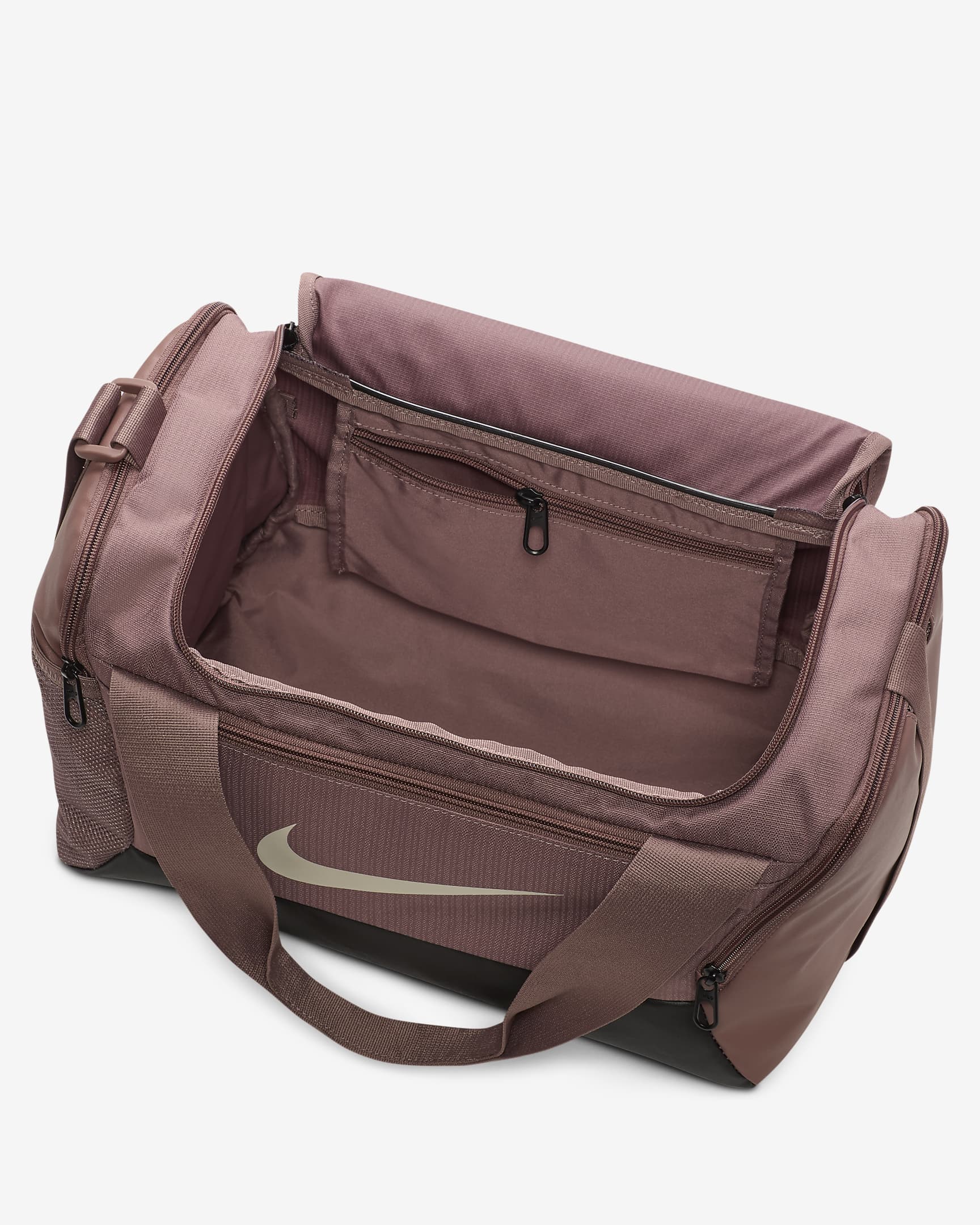 Sac de sport de training Nike Brasilia 9.5 (très petite taille, 25 L) - Smokey Mauve/Noir/Light Orewood Brown