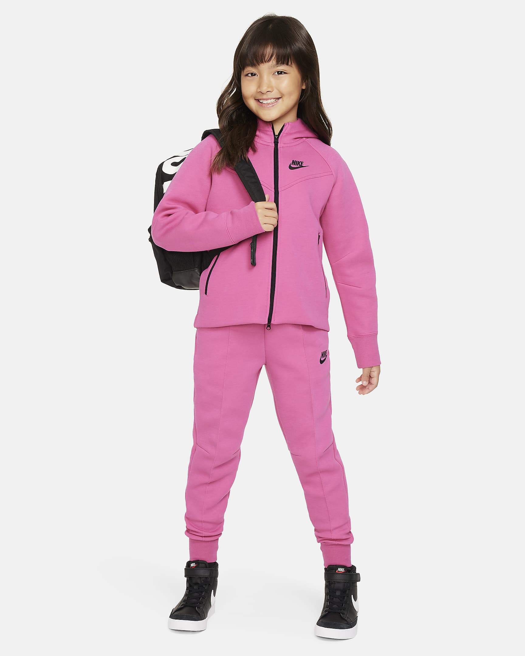 Nike Sportswear Tech Fleece Older Kids' (Girls') Full-Zip Hoodie. Nike AT