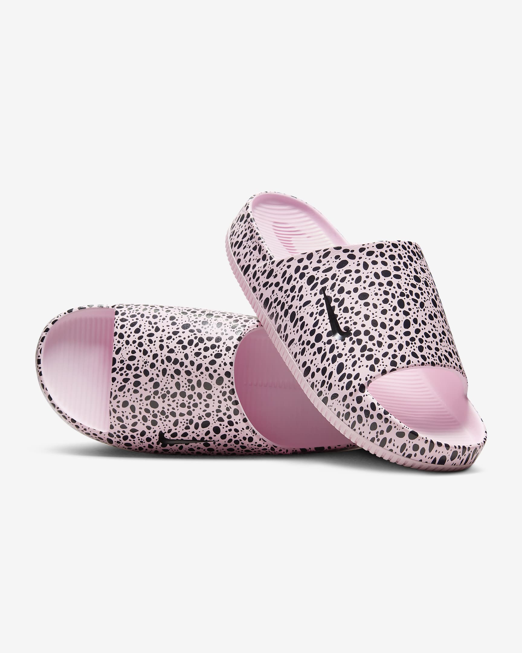 Nike Calm Damen-Slides - Pink Foam/Red Stardust/Schwarz