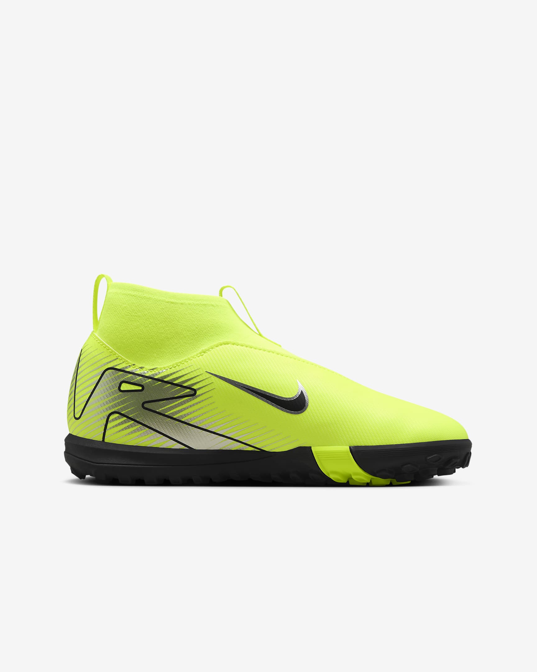 Nike Jr. Mercurial Superfly 10 Academy Younger/Older Kids' TF High-Top Football Shoes - Volt/Black