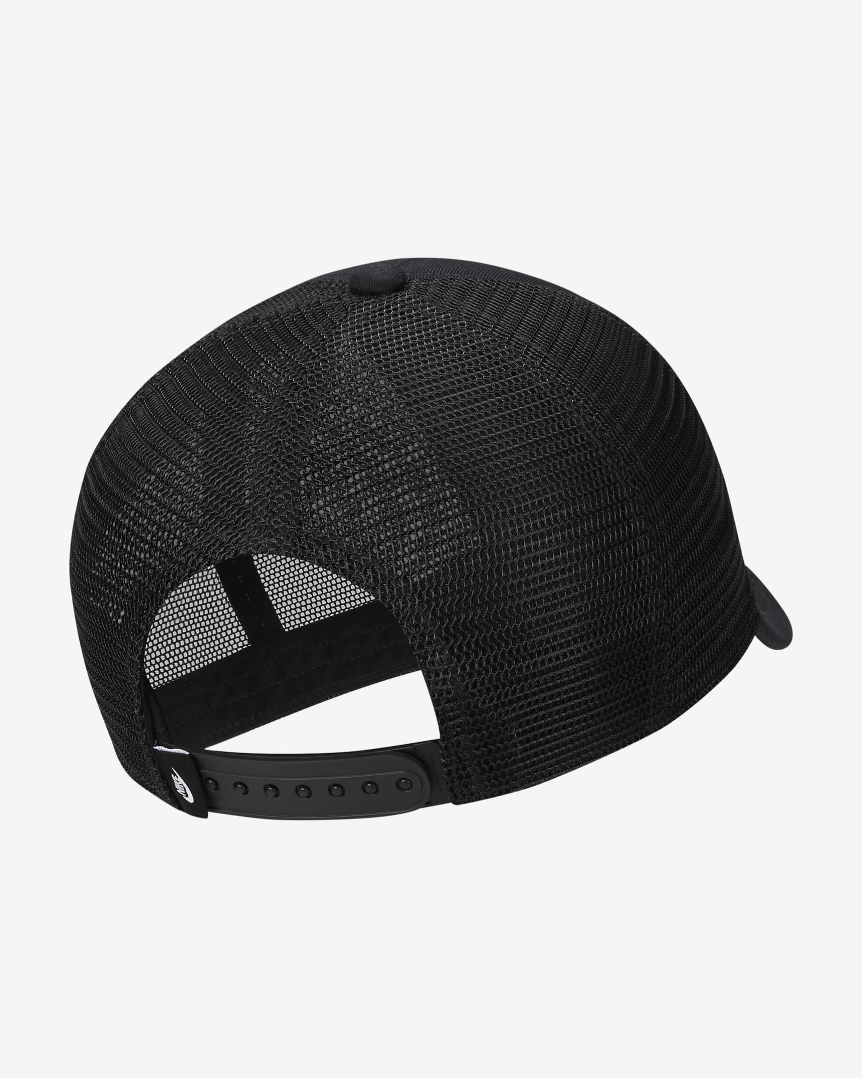 Cappello trucker strutturato Nike Rise – Bambini - Nero/Nero/Bianco