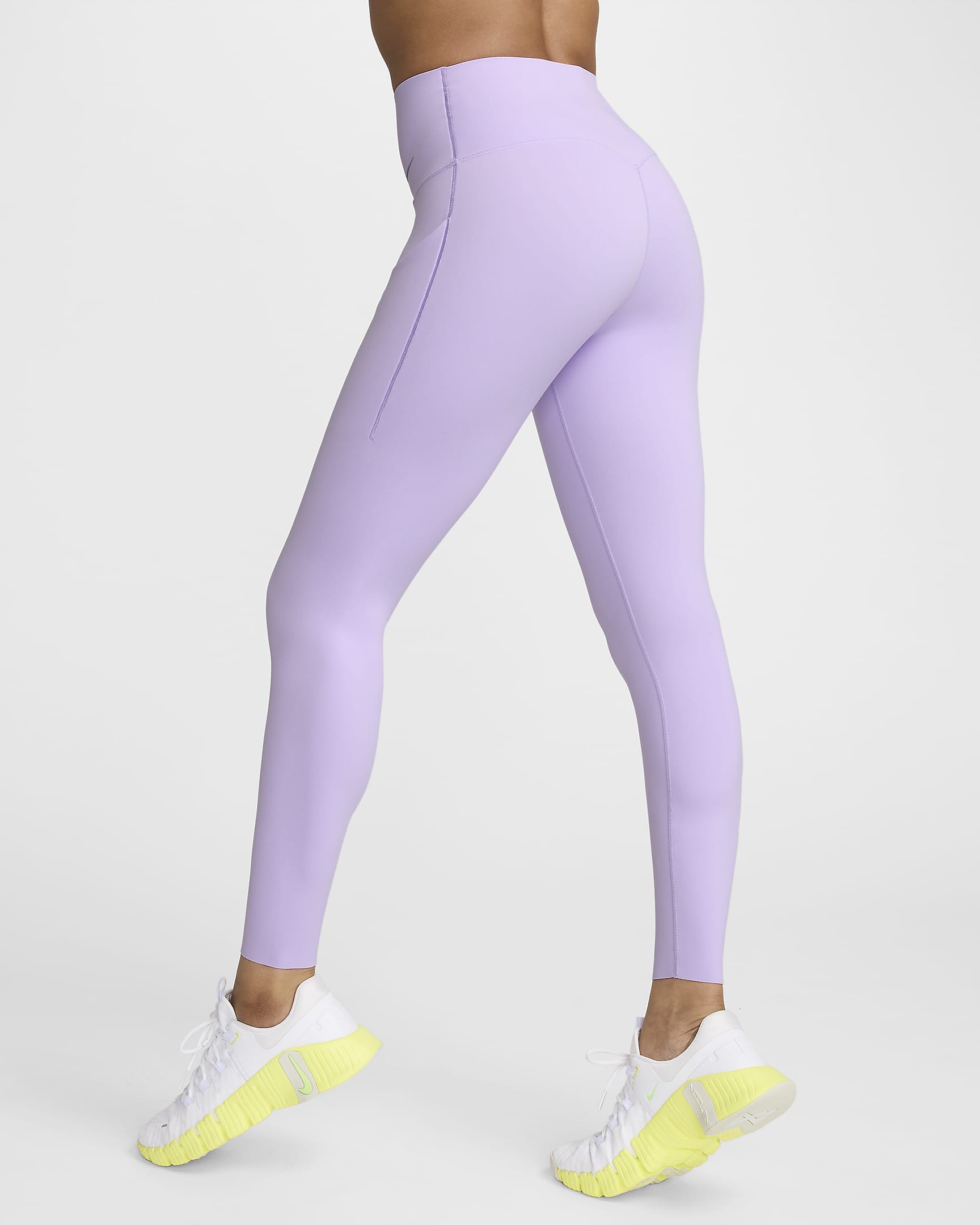 Legging 7/8 taille haute à maintien normal avec poches Nike Universa pour femme - Lilac Bloom/Noir