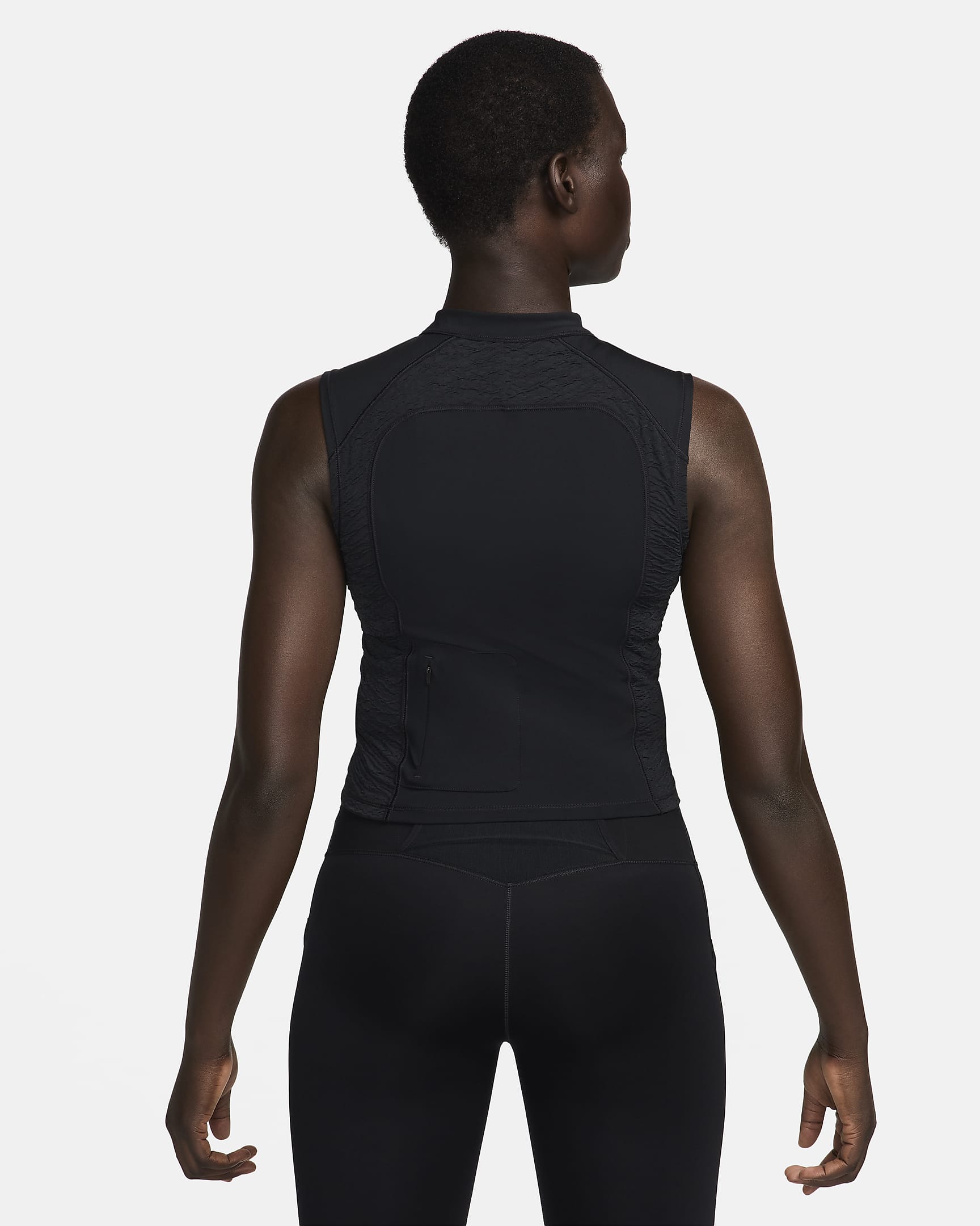 Nike Trail Dri-FIT hardlooptanktop met korte rits voor dames - Zwart/Zwart/Dark Smoke Grey